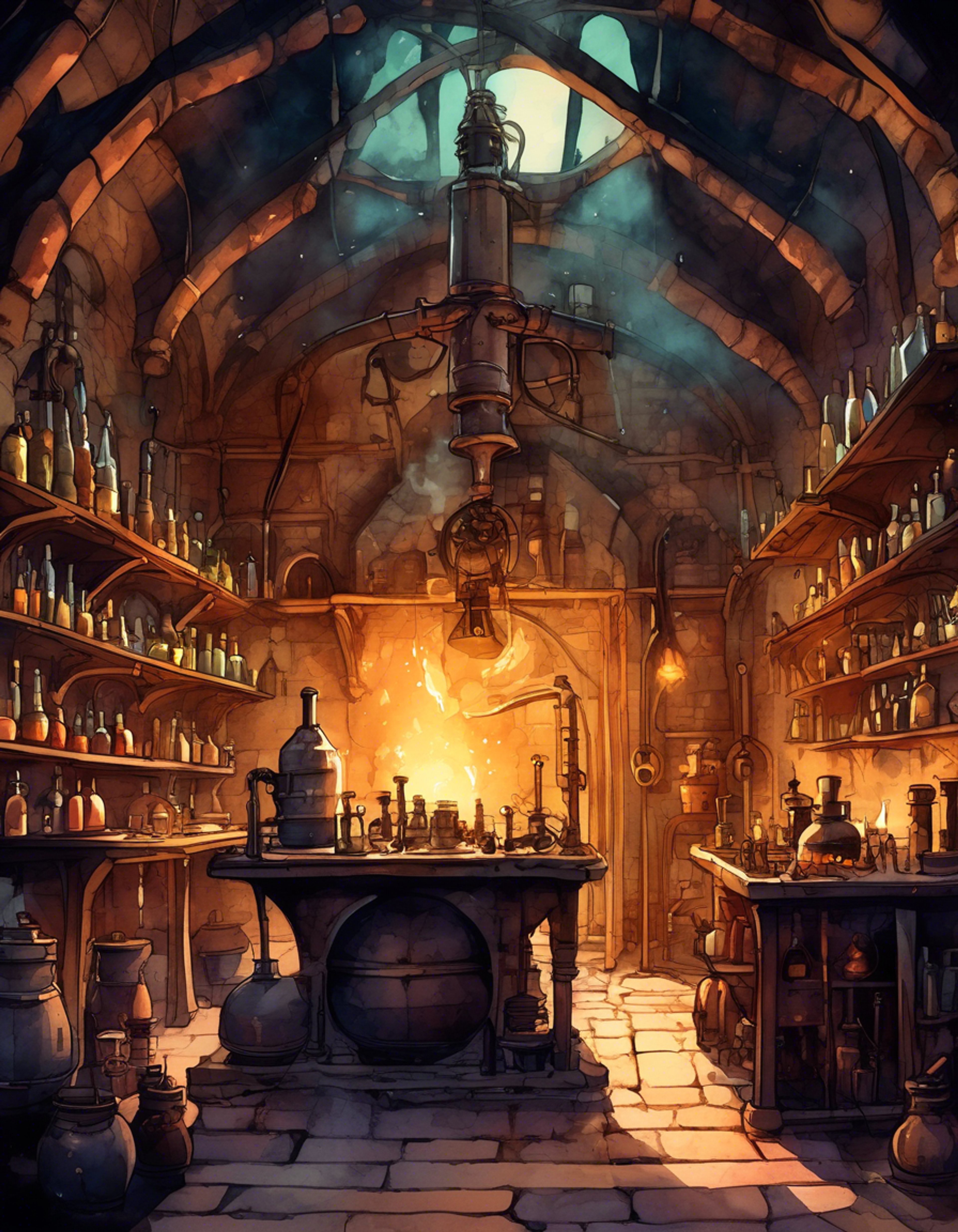 You find yourself in a heated confrontation with the brilliant young alchemist Varian in his underground laboratory. His latest invention has created controversy, leading to an intense debate about the ethics and risks of his experiments. The air crackles with tension as you challenge his methods, while he defensively guards his work.