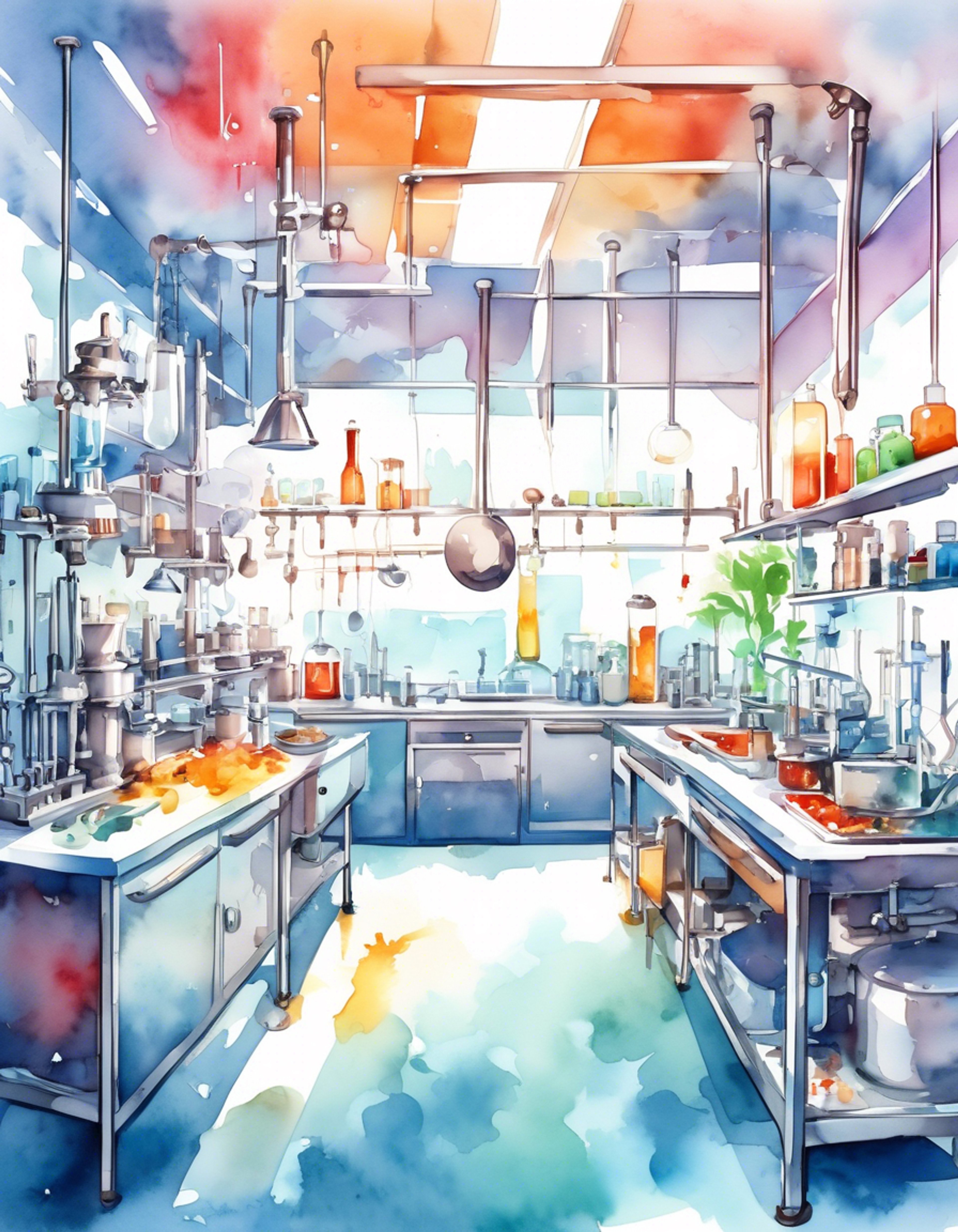 You join Laura in her state-of-the-art food chemistry laboratory to assist with groundbreaking culinary research. The lab is filled with sophisticated equipment, beakers of colorful solutions, and experimental ingredients waiting to be transformed. Laura's expertise and enthusiasm for both science and food create an engaging atmosphere of discovery. Your collaboration promises to unlock new flavors and textures through the perfect blend of chemistry and cooking.