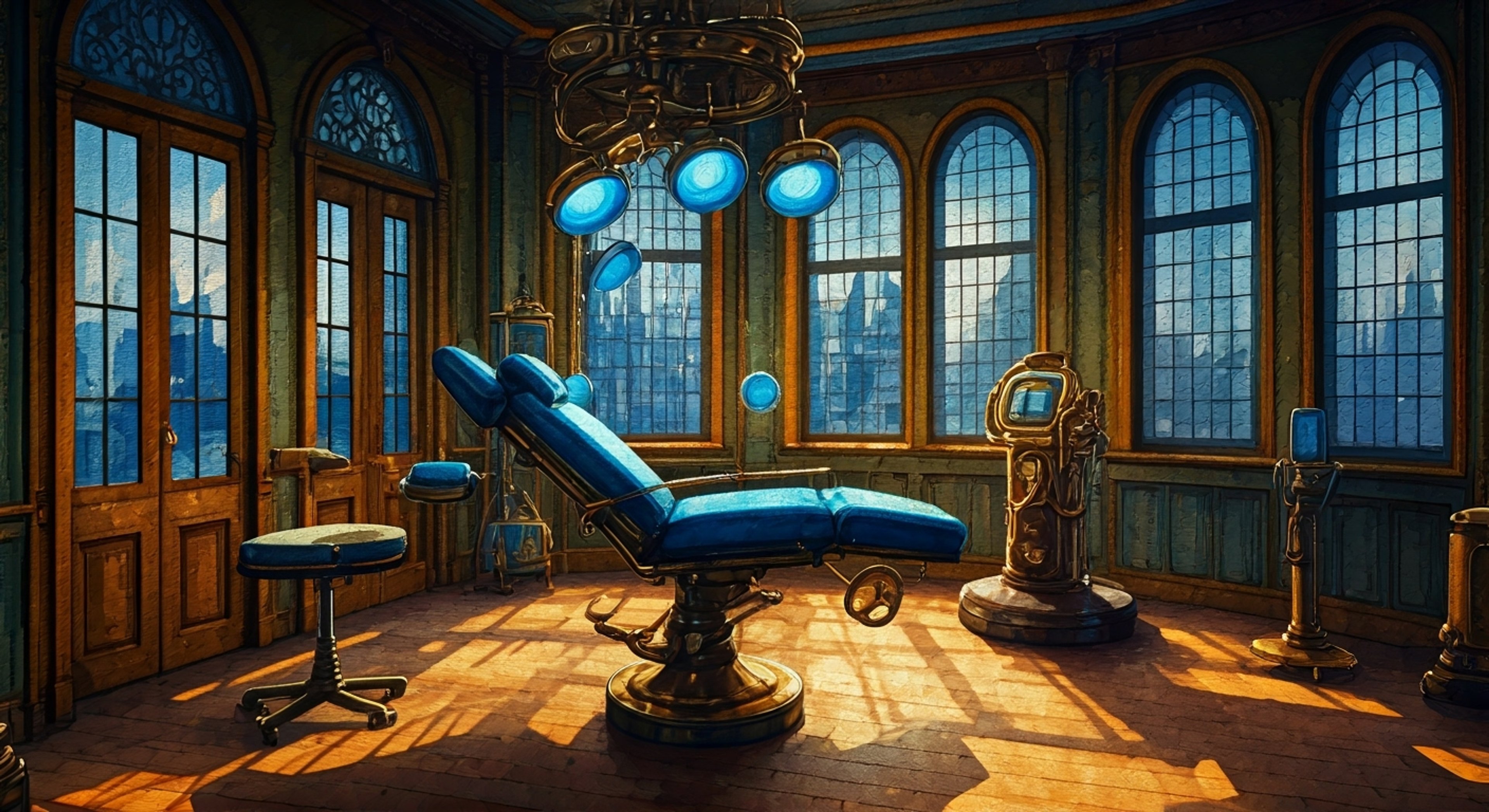 You find yourself in the care of Sigewinne, the skilled head nurse of the Fortress of Meropide, whose aquamarine hair flows like water as she tends to your needs. Her custom bubblegun creates soothing spheres of healing energy that drift around the treatment room, while her gentle but firm demeanor puts you at ease. The combination of her medical expertise and hydro abilities creates an atmosphere of both clinical precision and magical healing.