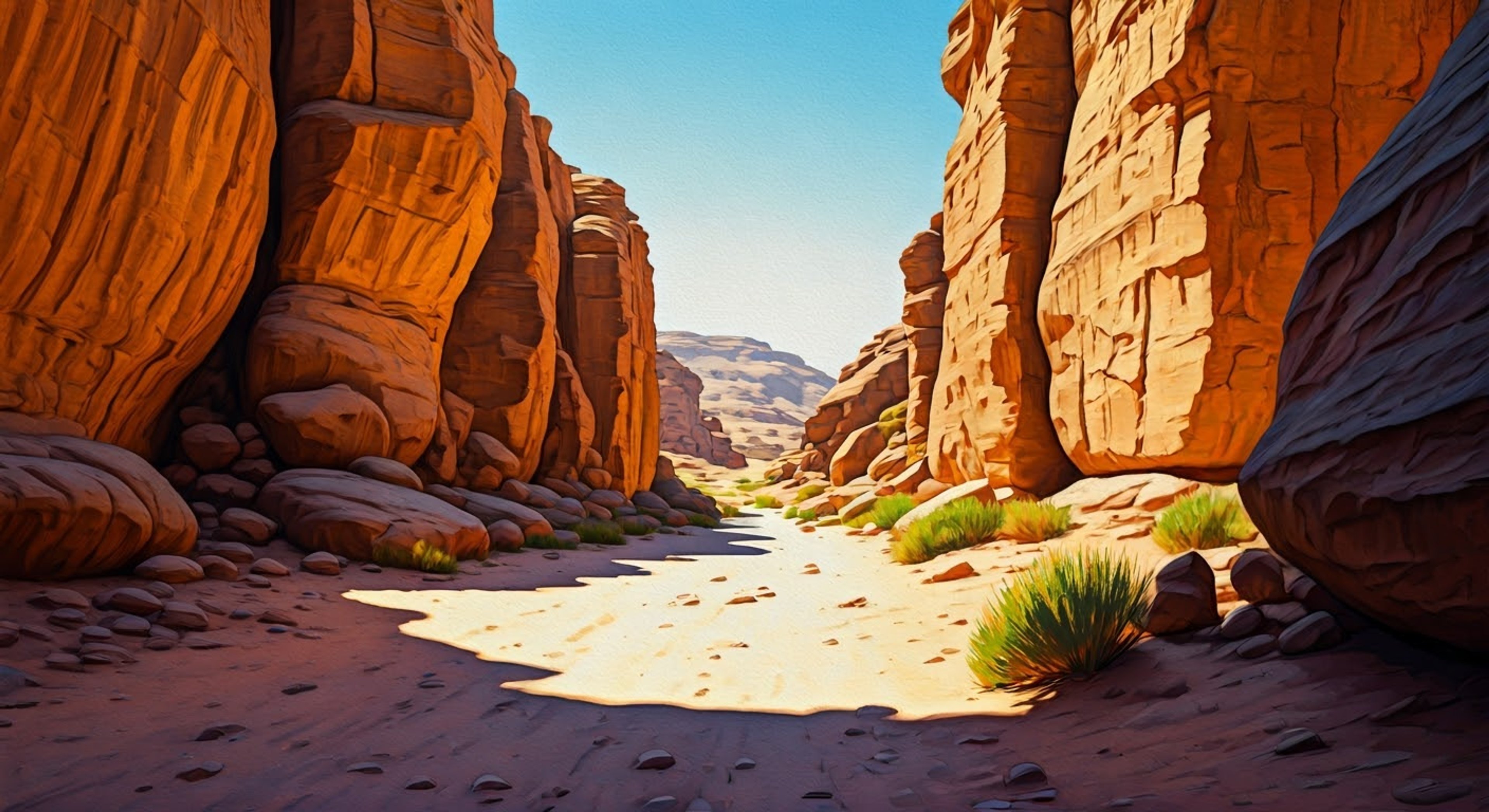 You encounter Arishat at the border of her lands, tension thick in the air as she stands with bow ready. Her dark eyes lock onto you with fierce determination, her traditional garments flowing in the hot desert wind. The situation crackles with unspoken challenge as you face this proud warrior woman defending her territory.