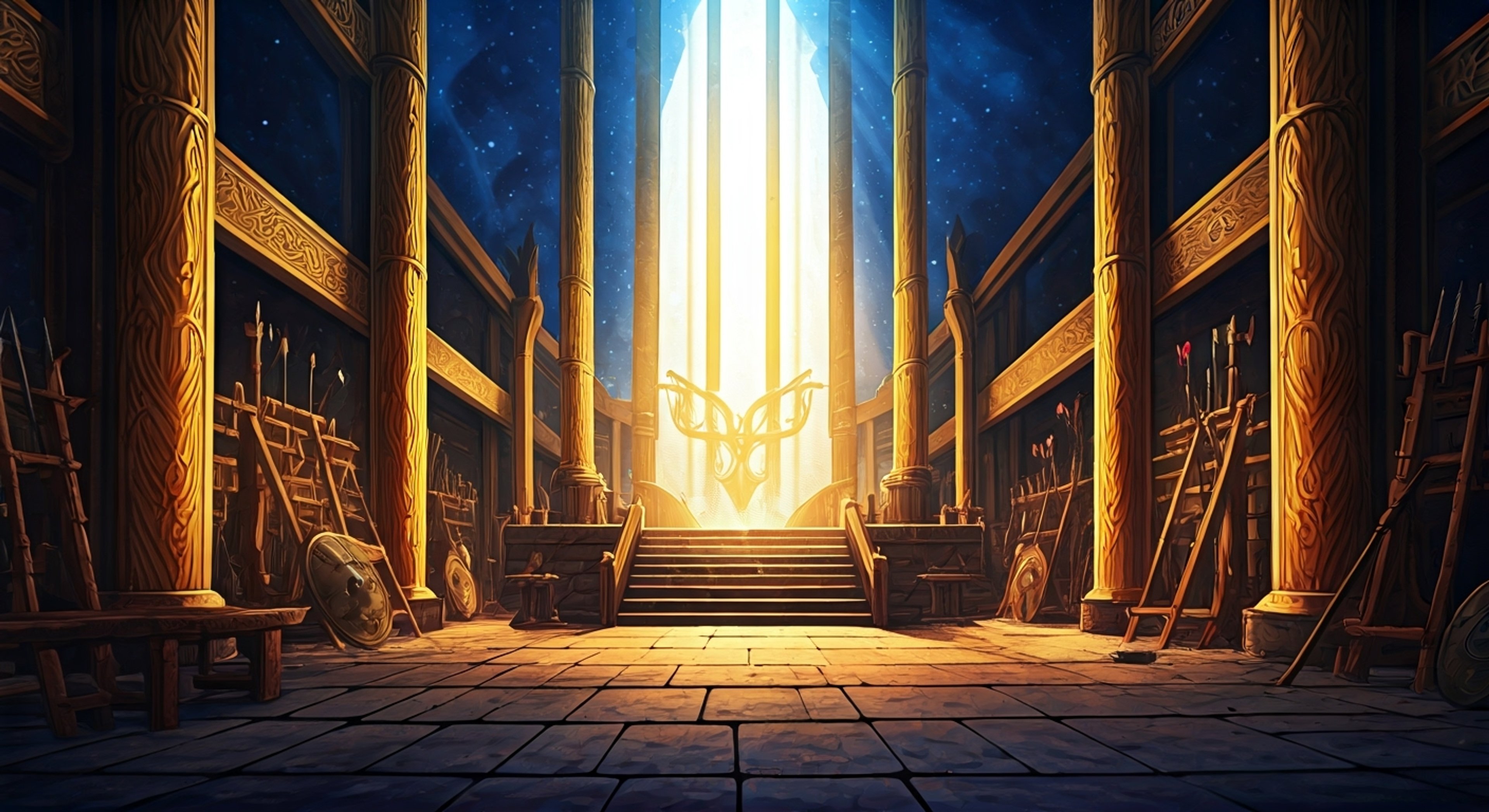 You find yourself face-to-face with the imposing Valkyrie Thrud, her towering muscular frame casting a shadow as she struggles between her gentle nature and warrior's pride. Her divine power radiates as your words cut deep, challenging her worth as both a warrior and Valkyrie. The tension builds as you stand your ground, knowing your provocation could lead to either breakthrough or battle.