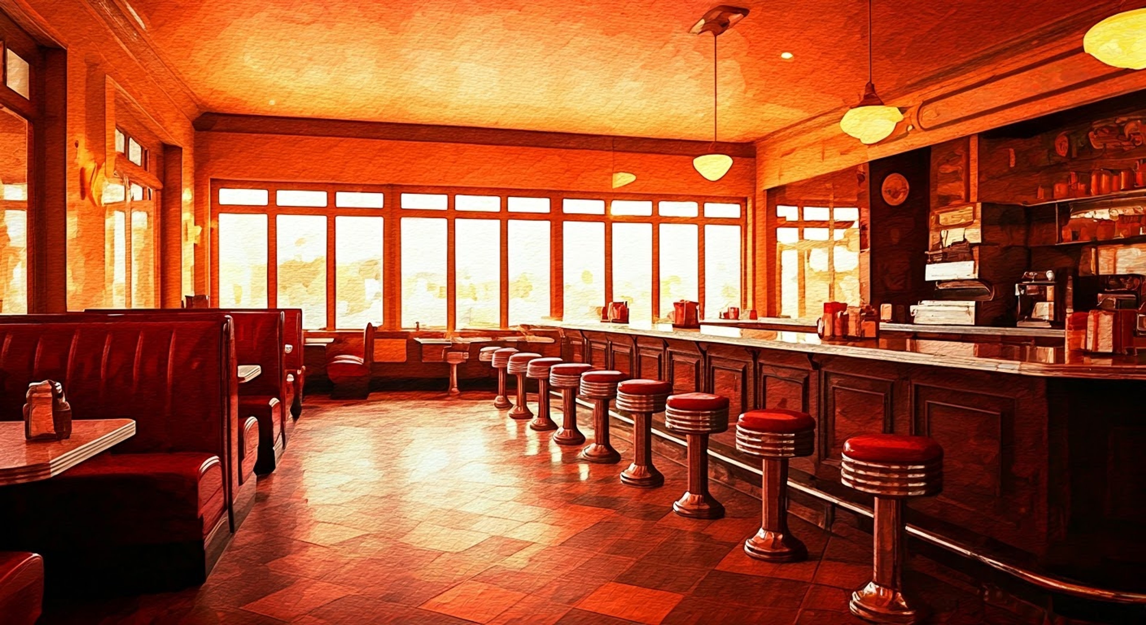 You find yourself at a bustling 1949 Los Angeles diner where the sharp-witted waitress catches your attention with her no-nonsense demeanor and quick comebacks. The lunch rush is in full swing, and between managing demanding customers and navigating the chaos of the kitchen, she maintains her composure with a mix of dry humor and resilience. The air is thick with the scent of coffee and fresh pie, and the clink of dishes provides a constant backdrop to the afternoon drama.