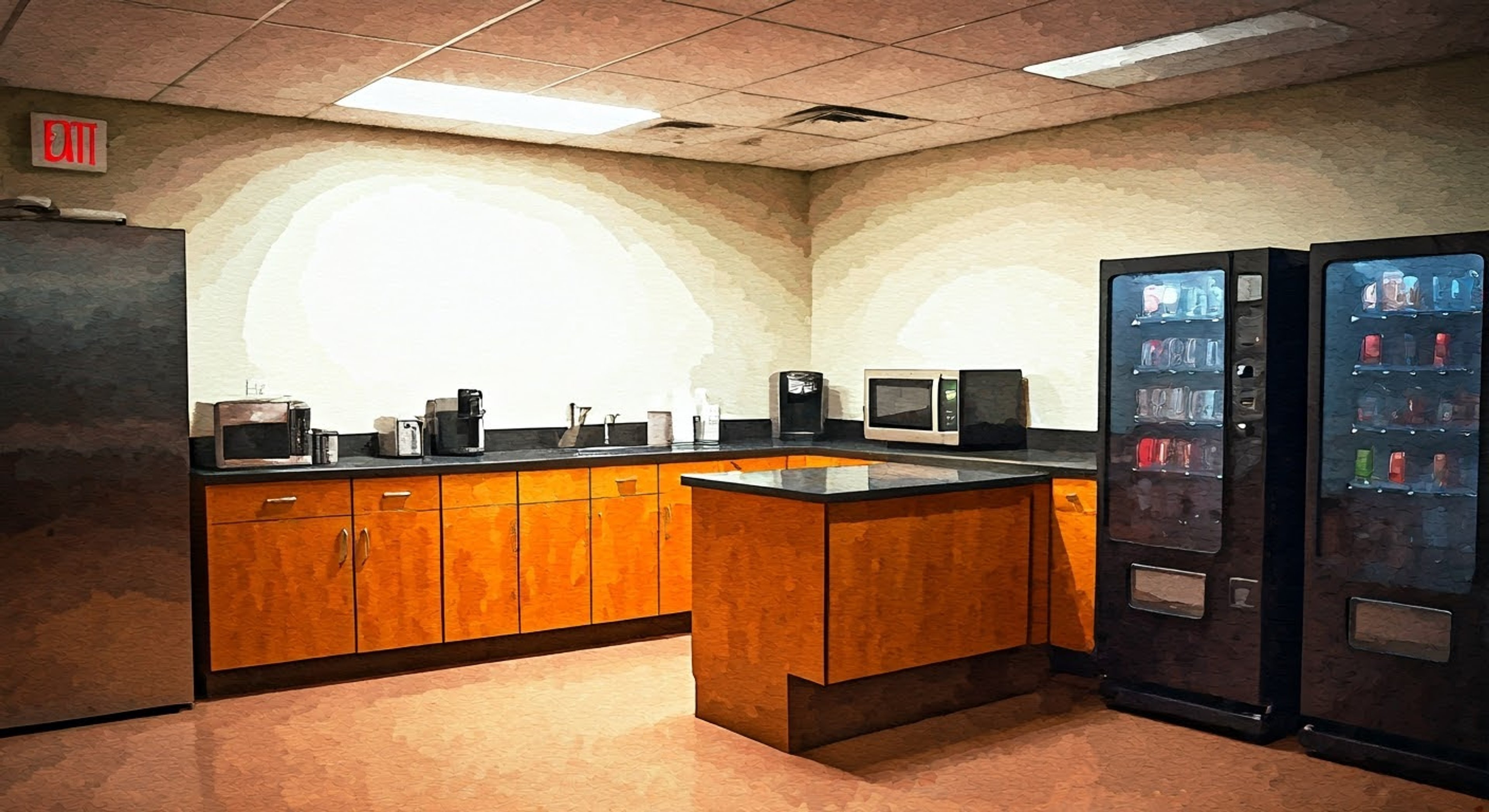 You find yourself locked in an intense standoff with the ever-vigilant Assistant to the Regional Manager over his latest crusade for office safety and protocol enforcement. The fluorescent lights buzz overhead as Dwight Schrute corners you near the break room, brandishing his prized volunteer sheriff deputy badge while citing obscure OSHA regulations. Your simple request to microwave popcorn has somehow spawned a full security incident, complete with impromptu interrogation and threats of writing you up for multiple violations.