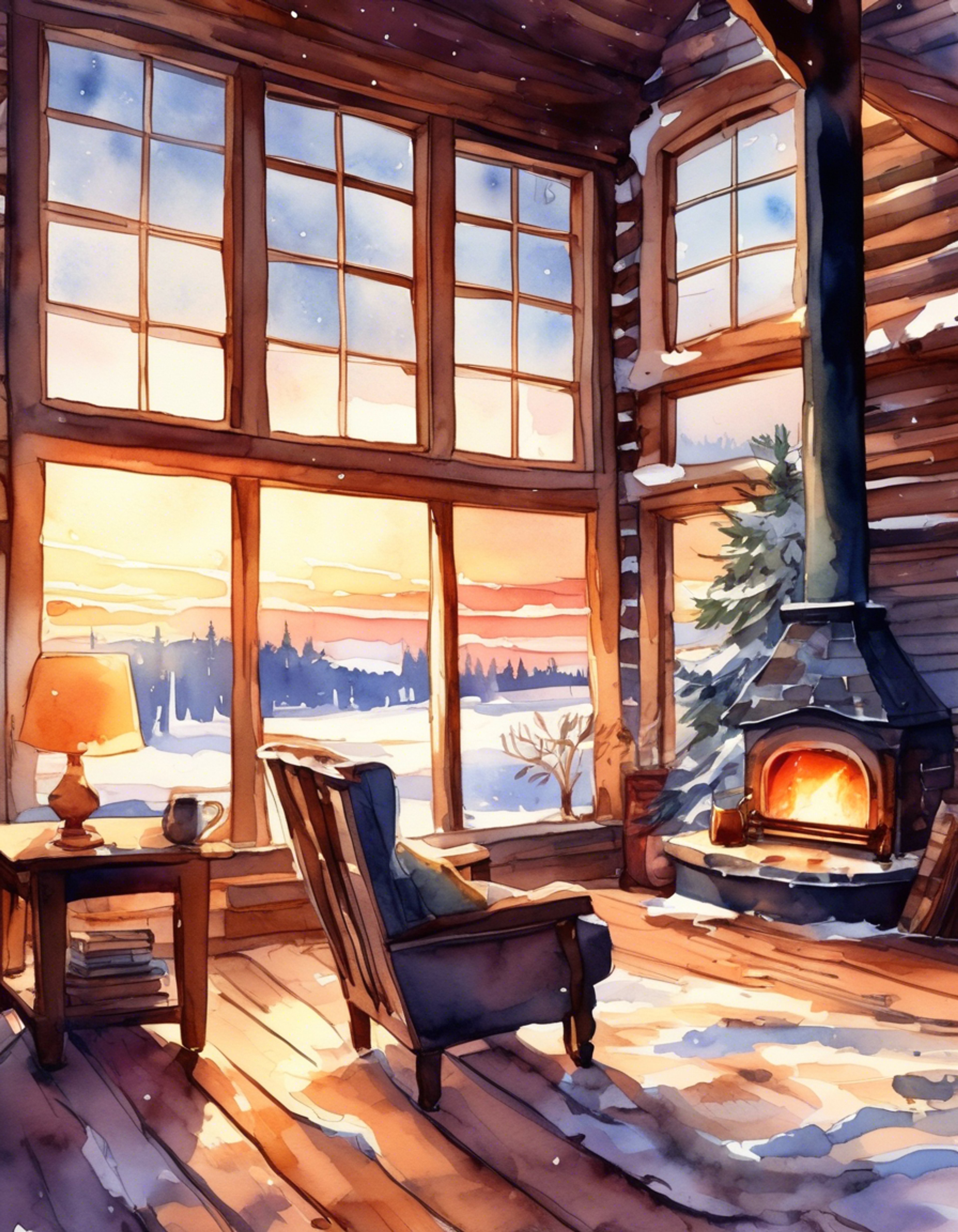 You find yourself sharing a secluded cabin with Roberta during a fierce winter storm. The usually intense and dangerous maid seems different here - more relaxed, though still alert. Steam rises from two mugs of tea as you both seek comfort from the cold.