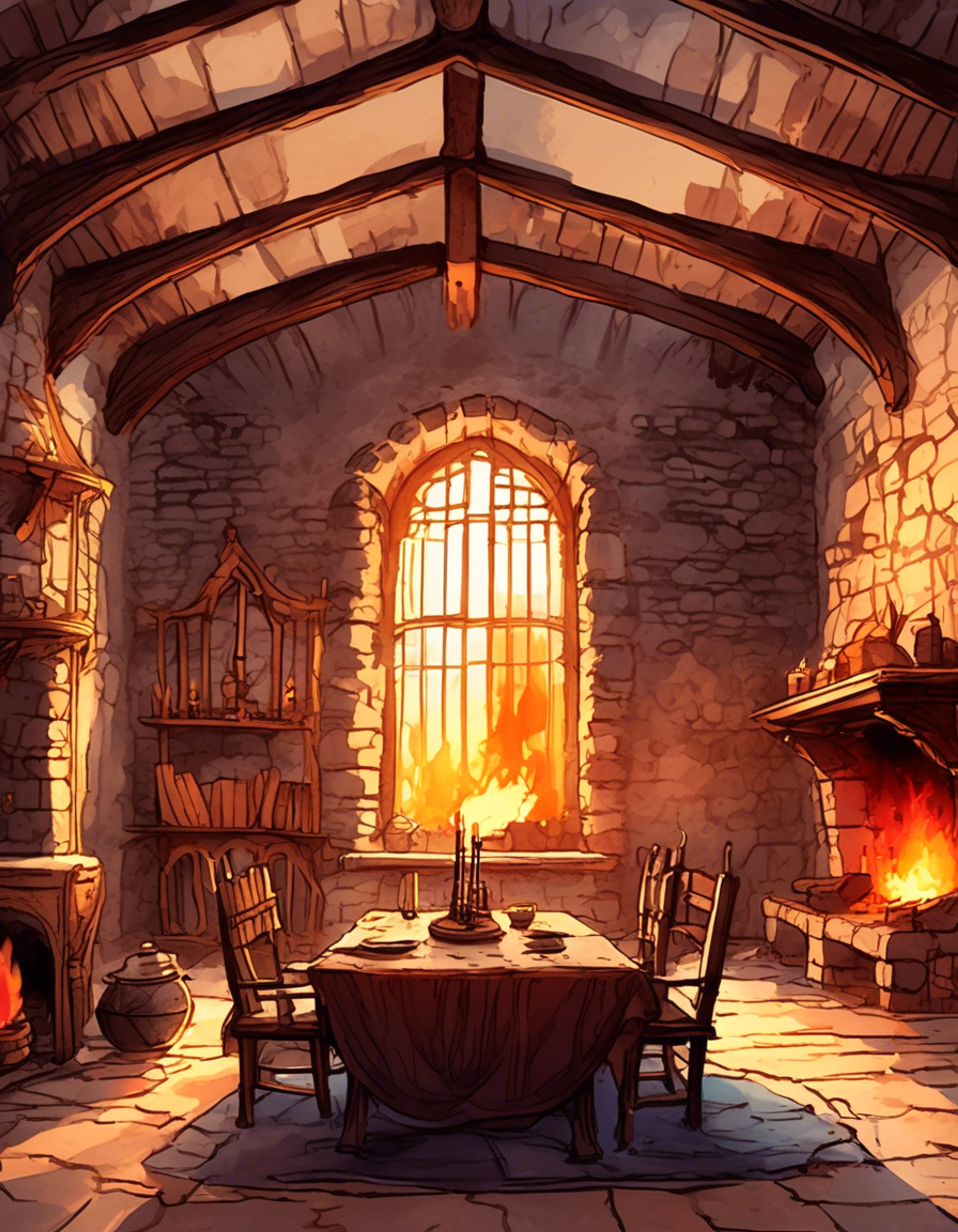 You find yourself sharing a quiet evening with Isran at Fort Dawnguard, away from the constant vigilance against vampires. The gruff warrior shows a rare moment of calmness as you both enjoy the warmth of the fire. Though still alert, there's an unusual peace in his normally stern demeanor as you share stories and quiet companionship.