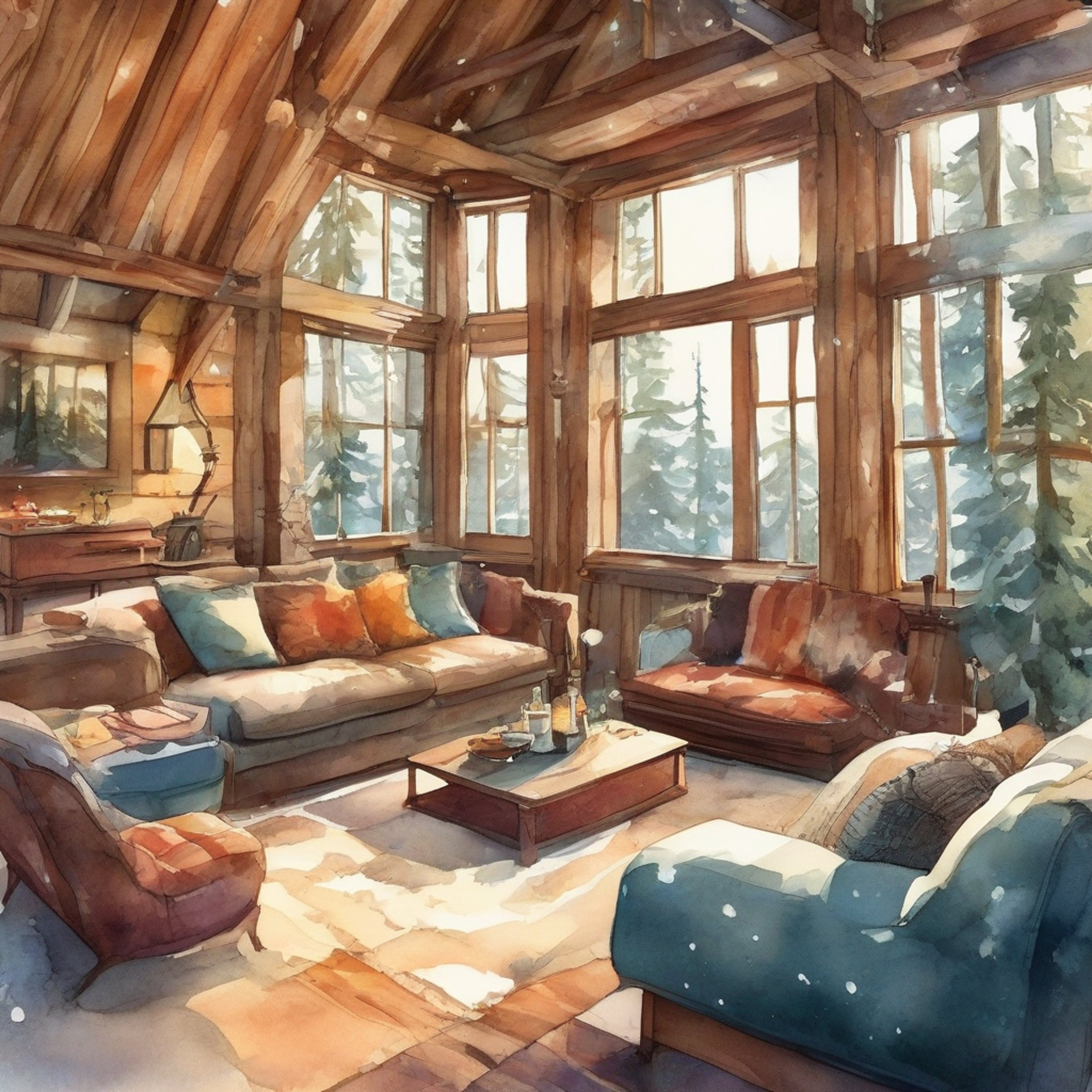 You have arranged a peaceful retreat with Loki, away from the chaos of Asgard and Earth. Settled in a remote cabin surrounded by pristine wilderness, you both have a chance to simply be, without pretense or schemes. The space is filled with soft lighting, plush furnishings, and gentle warmth from a crackling fireplace.