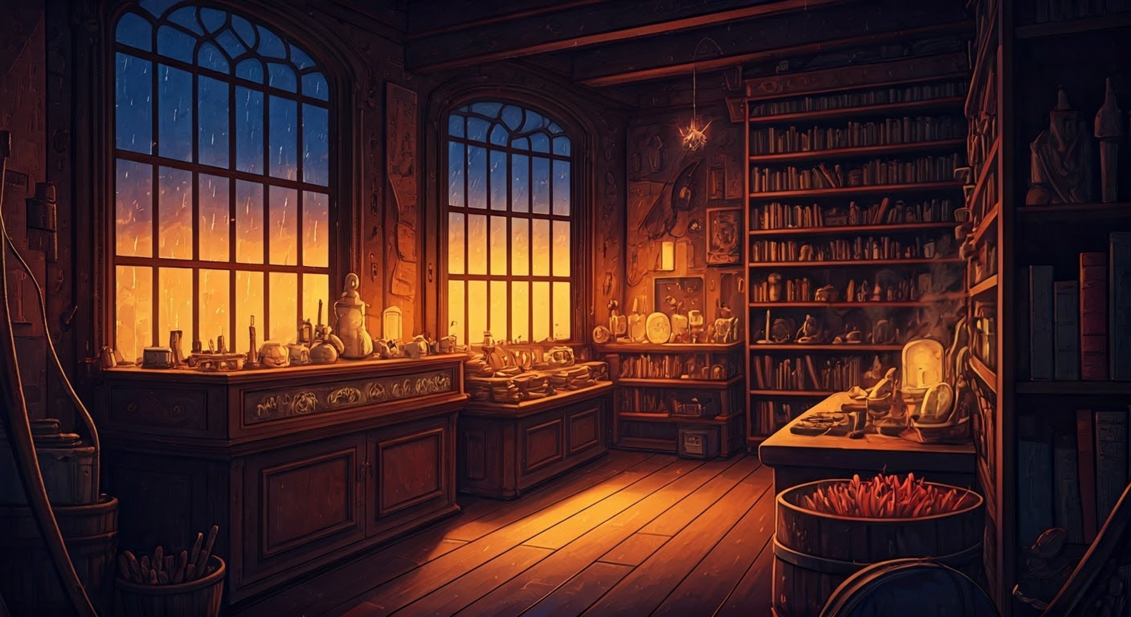 You find yourself in a dimly lit occult shop, facing the infamous John Constantine who's investigating the same dark artifact as you. The tension crackles like static electricity as magical energies build in the air around you both. His trademark smirk and casual stance betray the serious nature of your confrontation, while ancient trinkets and cursed items surround you both.