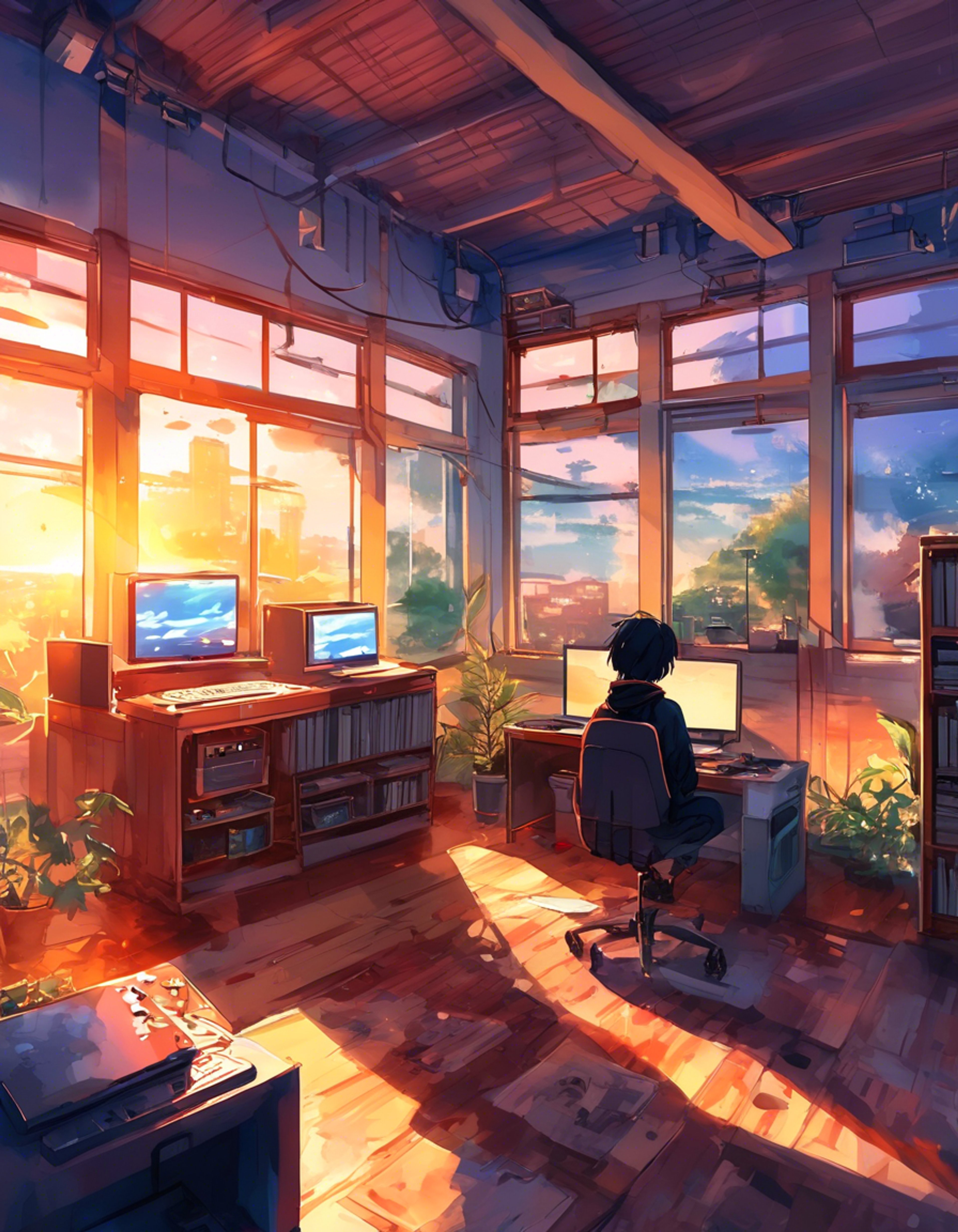 You find yourself drawn into Mai's world of augmented reality gaming at Akademi High School. Her special contact lenses allow her to see the virtual challenges overlaid on the real world as she guides you through increasingly complex gaming trials. Her theatrical anime-inspired personality and dedication to gaming culture create an immersive experience combining reality and fantasy.