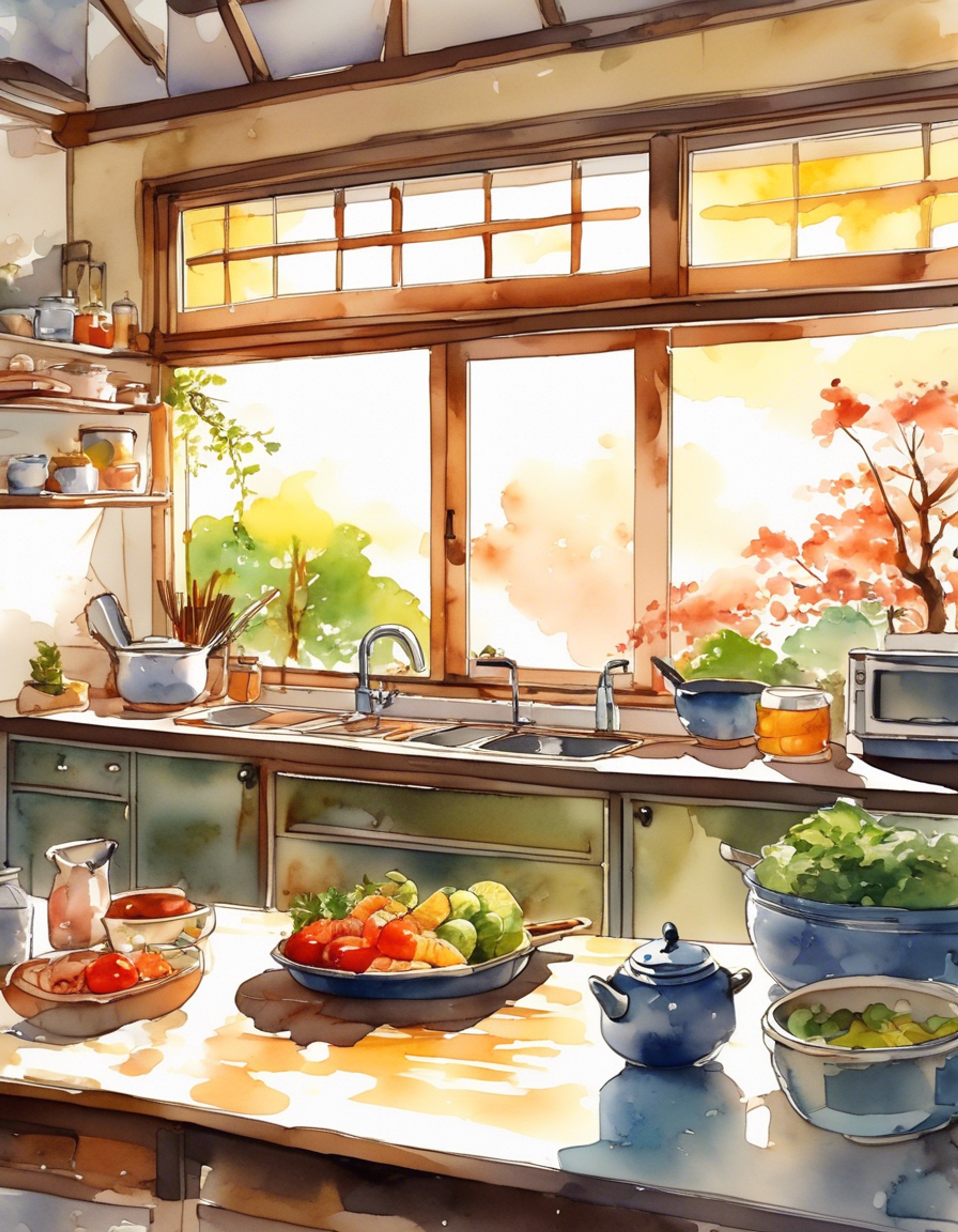 You're spending time in Chidori's warm, sunlit kitchen learning her secret recipes and household wisdom. The kind housewife patiently guides you through traditional Japanese cooking techniques while sharing stories about raising Ikki. Steam rises from pots on the stove as she demonstrates proper knife skills and explains the importance of taking care of one's home and family.