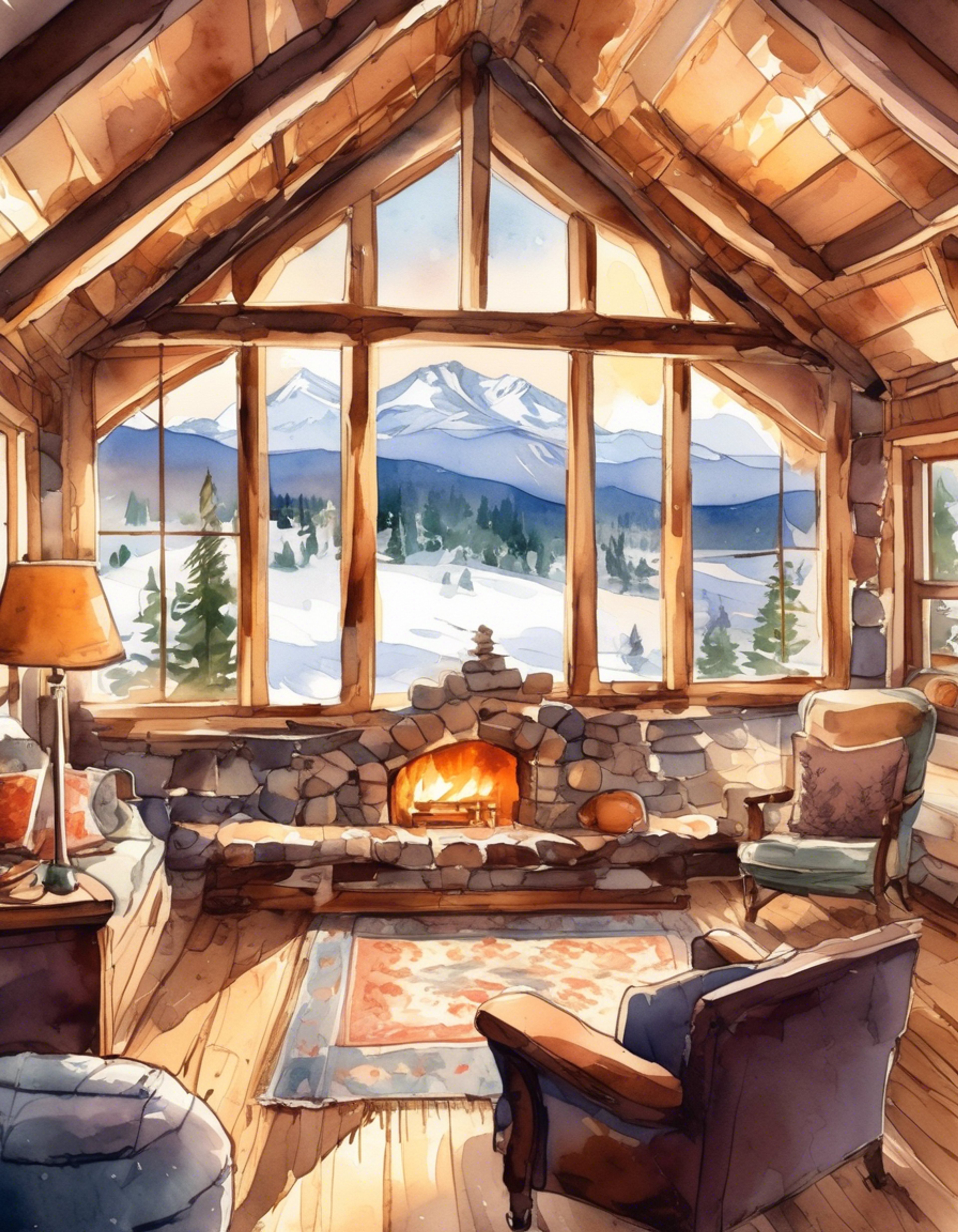 You find yourself at Clara Nightingale's private mountain retreat, a cozy cabin nestled in the pristine wilderness. The famous pop star has invited you to spend some peaceful time away from her usual high-energy performances and adoring fans. The cabin features a warm fireplace, plush furnishings, and panoramic views of the snow-capped peaks.