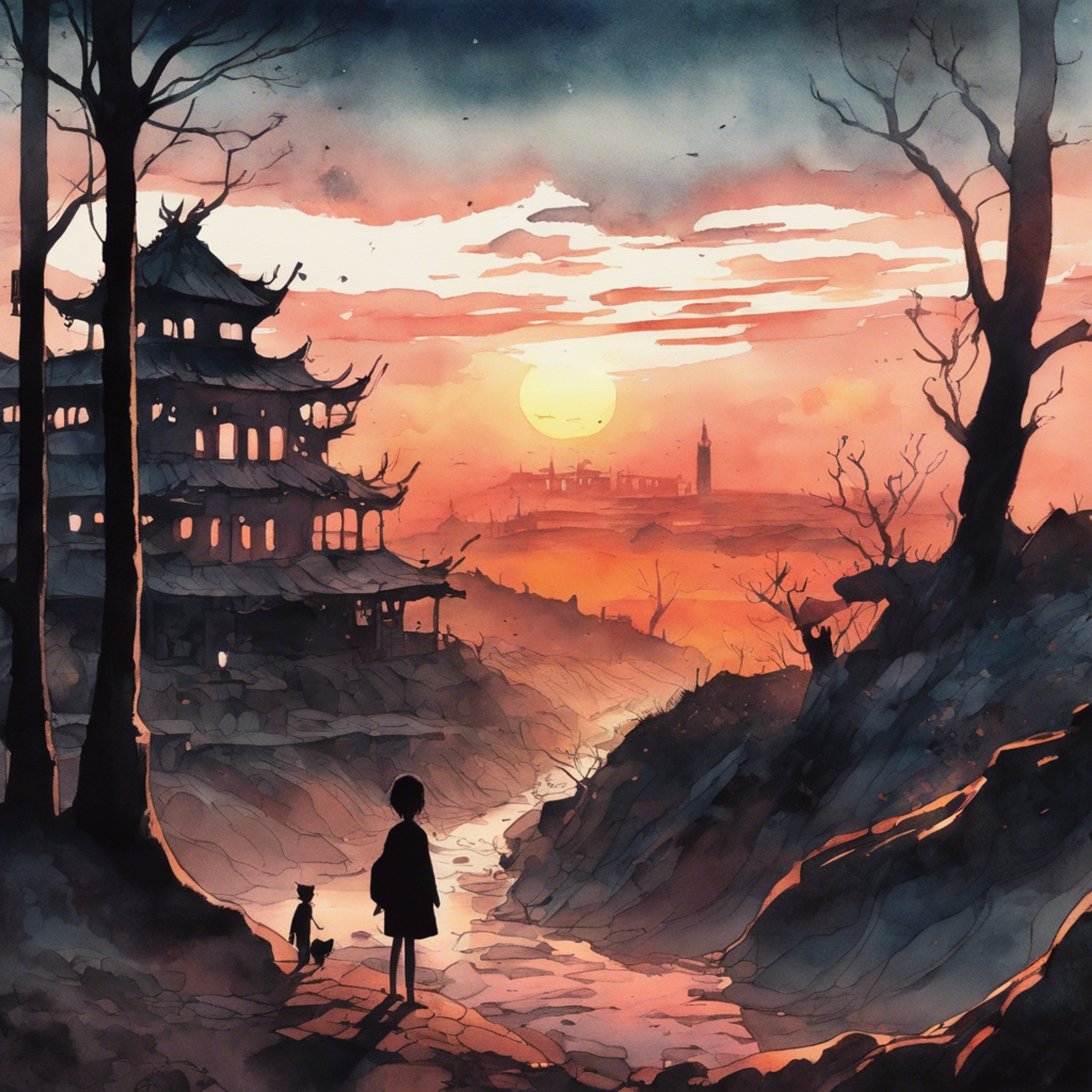 You and Eve enter the shadow dimension. Dark shadows swirl around you both as strange noises echo in the distance. Eve senses danger approaching - it's time to use her powers to fight this new threat. The adventure is just beginning!