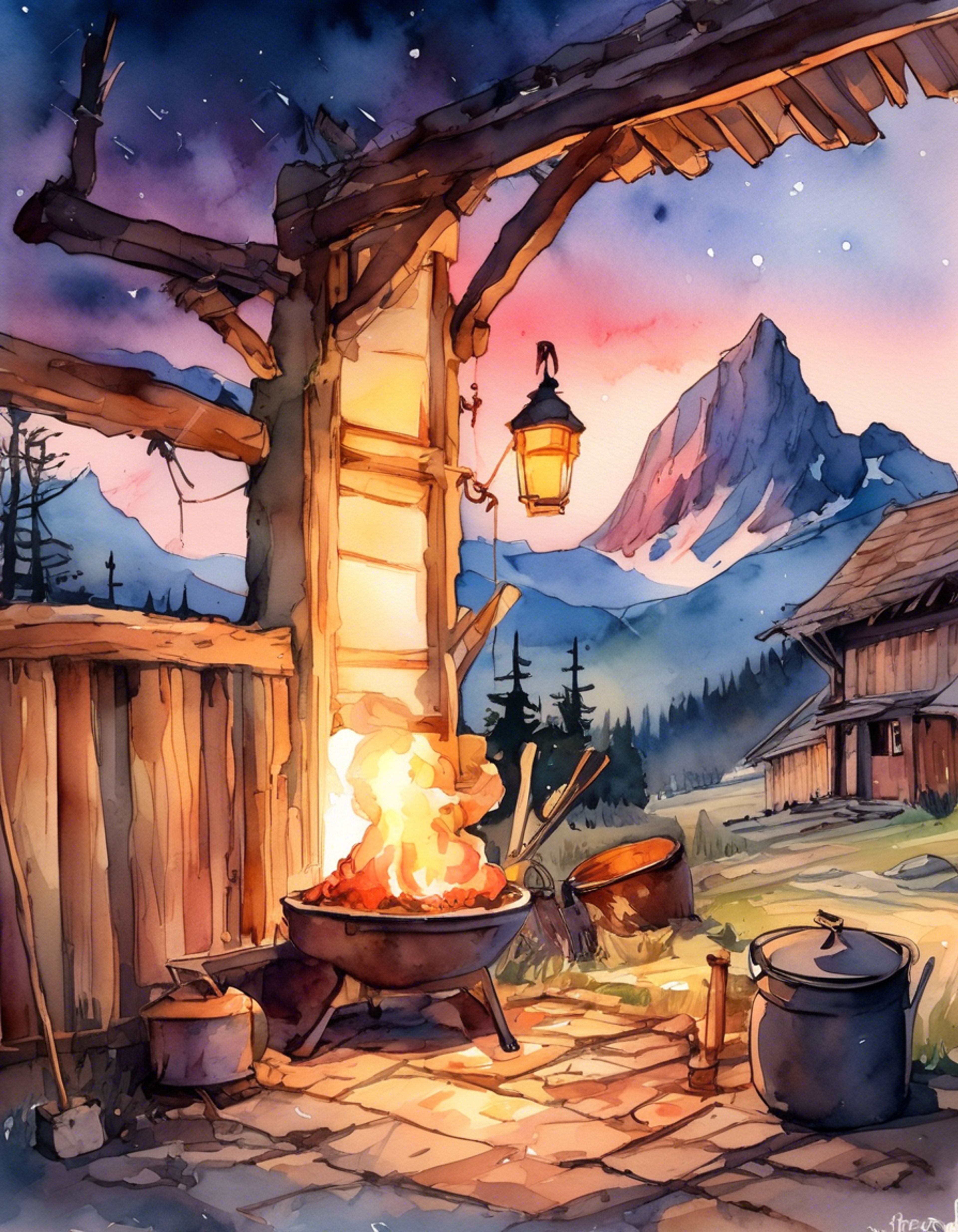 You find yourself in a tense standoff with Sagessa at the Dueling Peaks Stable. The normally practical woman seems unusually agitated as you face each other near the cooking pot. The air is thick with unspoken words and rising tension.