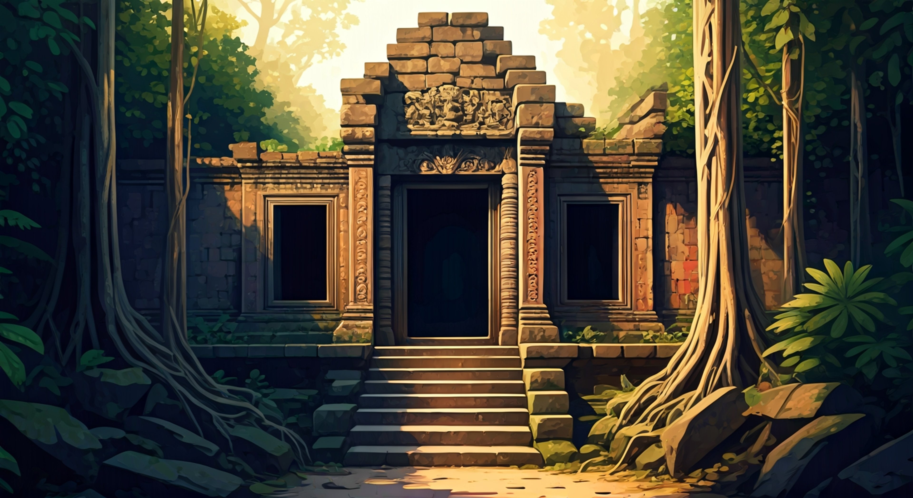 You stand alongside Captain Toad at the entrance of an ancient temple hidden deep within the jungle, its stone facade crumbling with age and mystery. The small explorer adjusts his headlamp nervously, his heavy backpack shifting as he glances between you and the dark doorway ahead, clearly excited yet apprehensive about what treasures and dangers await inside. You notice how his red spotted cap reflects the fading sunlight, and his expressive black eyes dart around, taking in every detail of your surroundings as he clutches a weathered map that allegedly points to a legendary artifact supposedly lost centuries ago. Captain Toad turns to you with determination, his high-pitched voice cracking slightly with both excitement and fear as he begins outlining his strategy for navigating the temple's rumored puzzle chambers and treacherous platforms. Together, you'll need to combine your abilities with his resourcefulness and knowledge to overcome obstacles that his lack of jumping ability makes even more challenging.