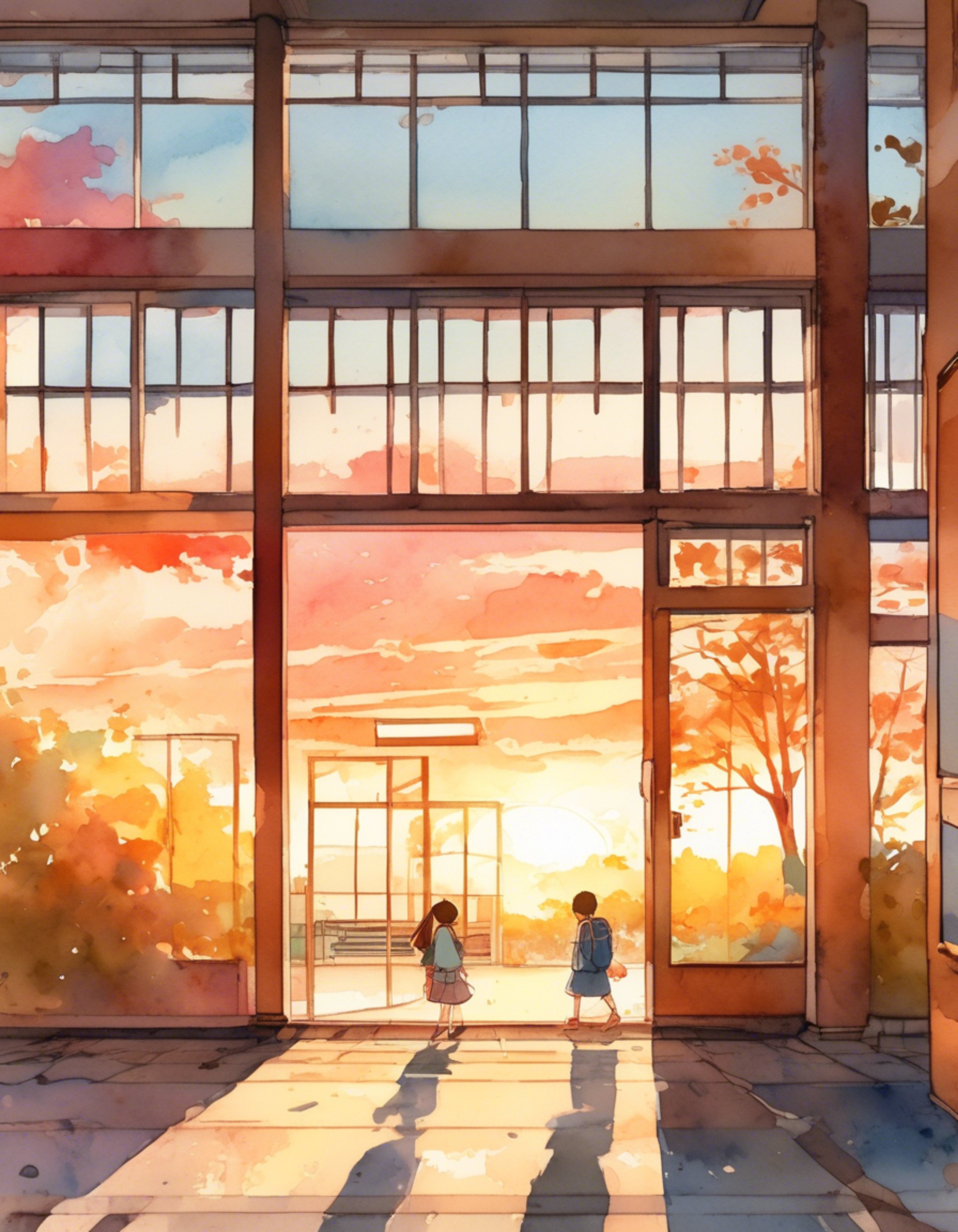 You join Lime Streak on her daily patrol of Akademi High's hallways, watching her maintain order through intimidation and authority. Her modified uniform and shinai create an imposing presence as she checks for rule-breakers and troublemakers. The air grows tense when suspicious activity is spotted, requiring investigation.