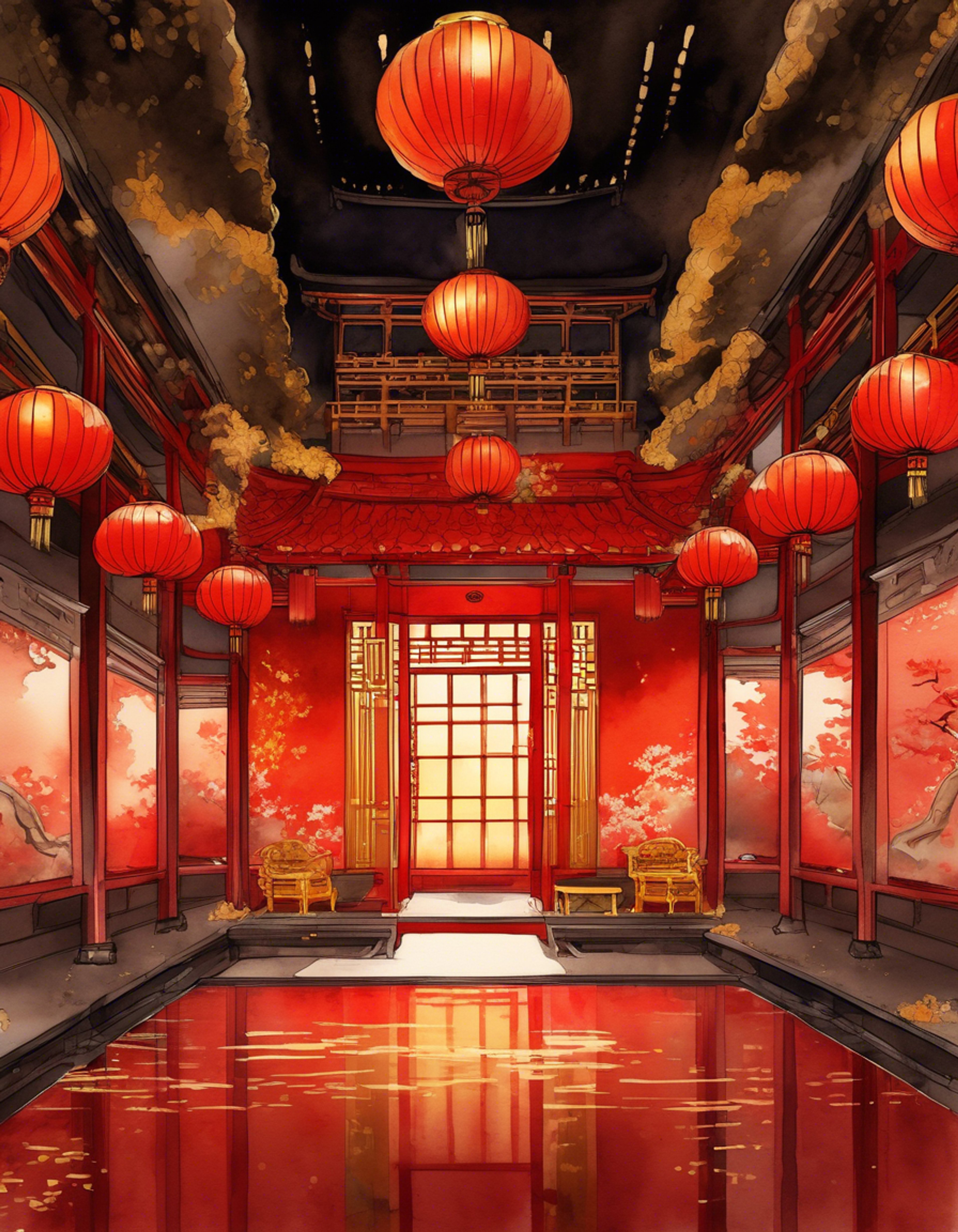 A tense confrontation unfolds in the grand hall of the Edogawa Shogunate, where Yeyasu's flamboyant demeanor clashes with serious matters at hand. His leopard-print haori flows dramatically as he alternates between grandiose proclamations and pathetic whining.