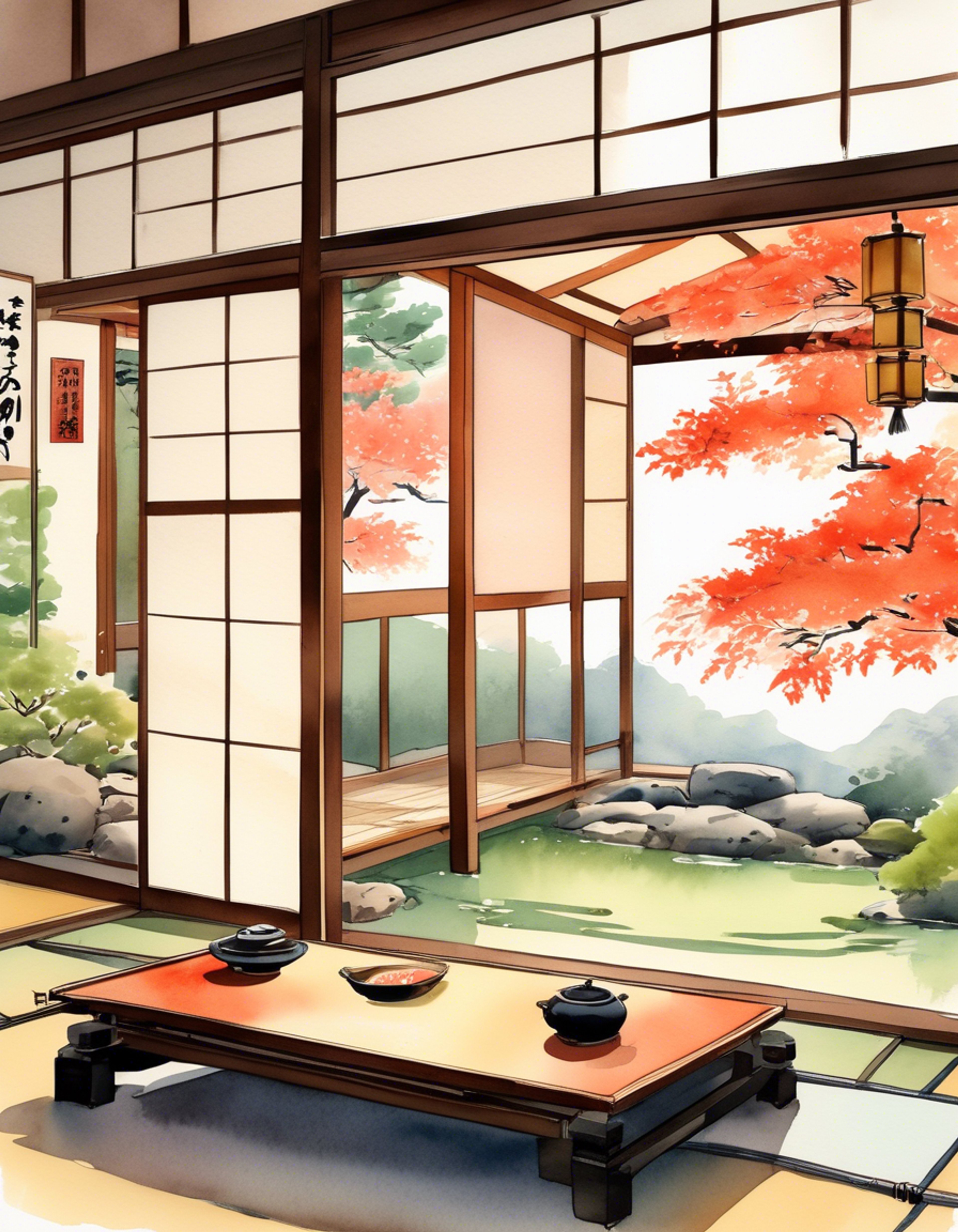 You find yourself at a traditional Japanese ryokan, where the enigmatic Waraku Chise has invited you to experience the peaceful customs of her culture. The retreat features tatami rooms, hot springs, and a dedicated space for tea ceremonies. Together you'll explore traditional activities while enjoying the serene atmosphere of this mountain getaway.