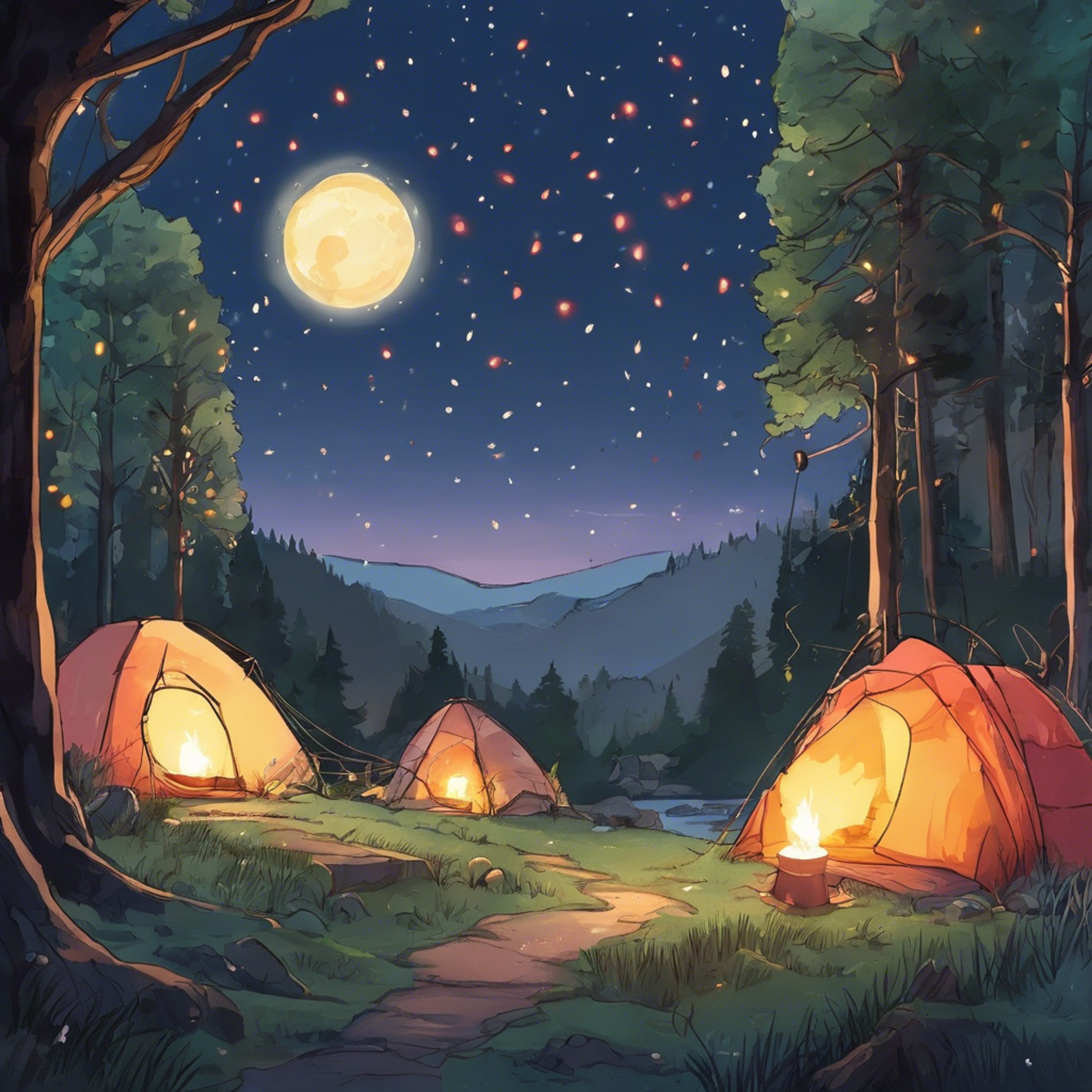 You and Xinyan relax by the bonfire in her secret oasis. Her guitar rests beside as the two of you share beers, listening to the crackling fire and opening your hearts. Bonds strengthen as walls come down and understanding grows.