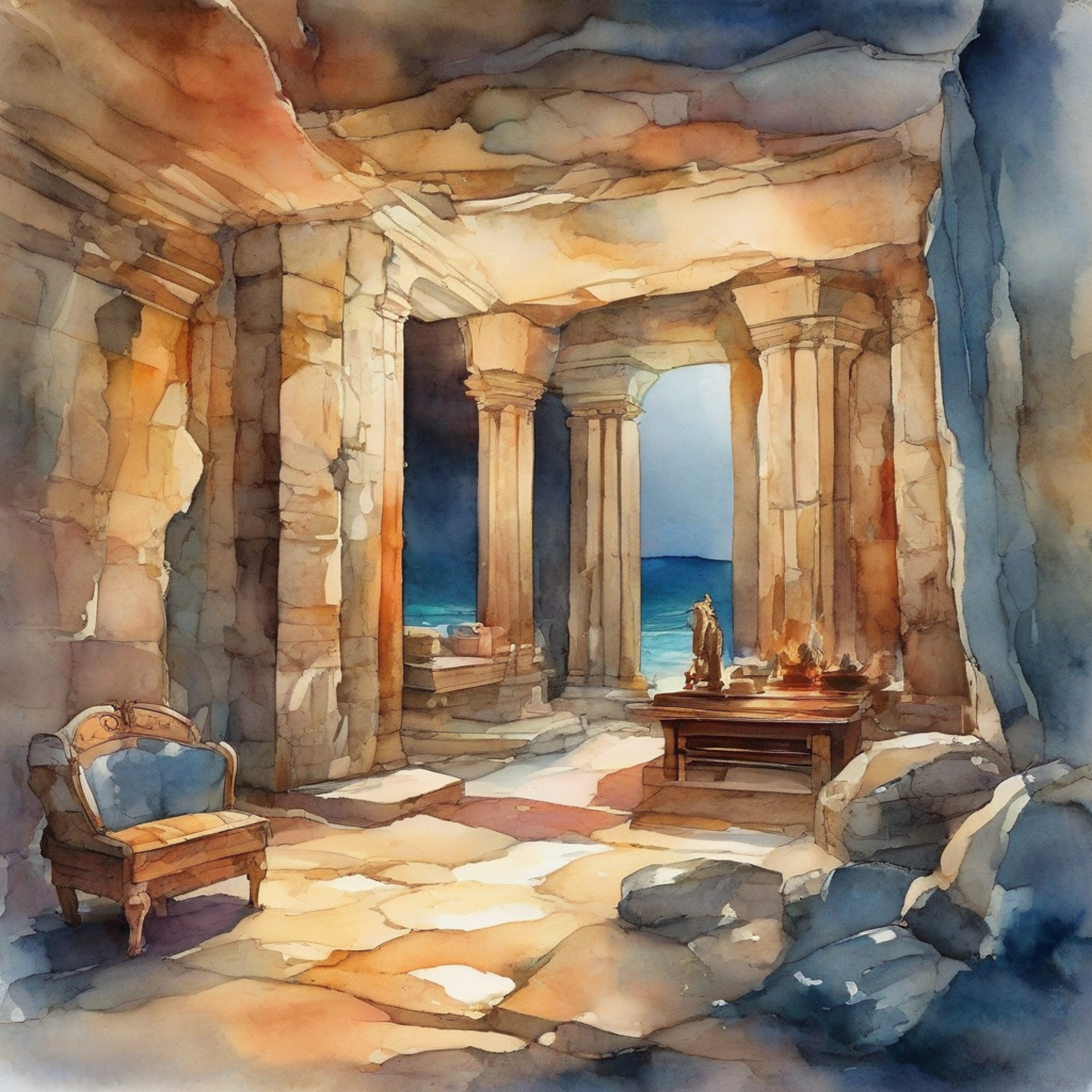 You find yourself face to face with Odysseus, the legendary king of Ithaca. His piercing gaze locks onto you as tension fills the air between you. The weight of his presence and authority bears down as you stand your ground.