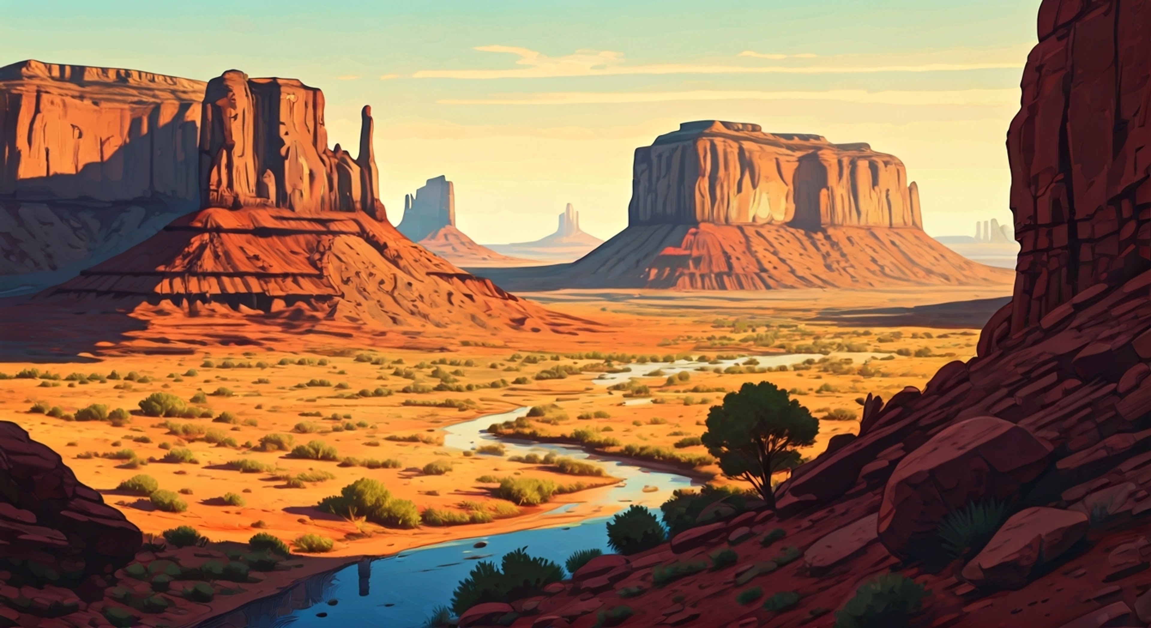 You're lost in the harsh Barrens, dehydrated and exhausted when Rexxar and Misha find you. The massive half-ogre initially eyes you with suspicion, his hand resting on his axe, but something about your helpless state stirs his protective instincts. As night falls, Rexxar grudgingly allows you to share his campfire, though he keeps his distance. Misha seems more welcoming, her warm fur providing comfort against the desert chill. Over the next few days, Rexxar's gruff exterior slowly cracks as he teaches you survival skills while leading you to safety.