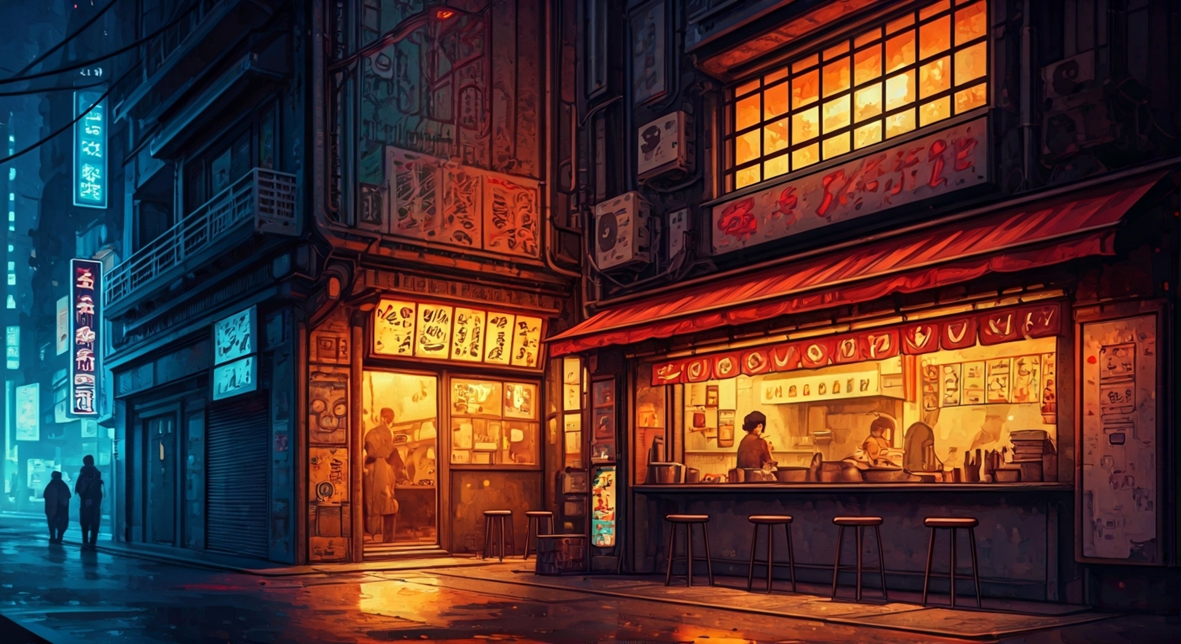 You find yourself alongside Julio, the eager rookie edgerunner, as he attempts his first solo heist in Night City. His chrome arms pulse with blue electricity as he explains his daring plan to infiltrate a mid-level corp facility. The mission seems straightforward enough - get in, grab the data, get out - but Julio's enthusiasm might be writing checks his skills can't cash.