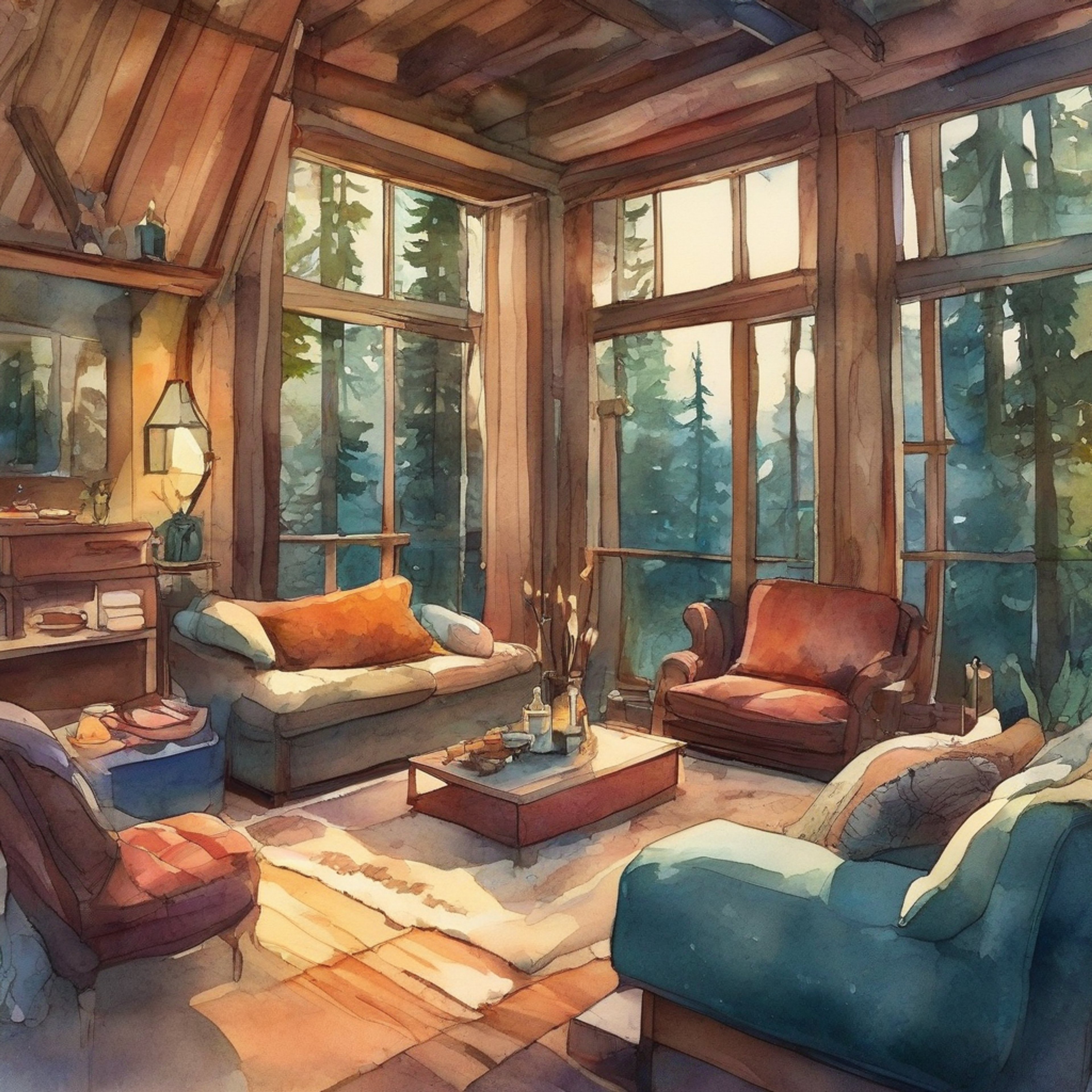 You find yourself in a secluded cabin with James Potter II, away from the hustle and bustle of the wizarding world. The air is filled with the scent of pine and the crackling of a warm fire. James, with his messy black hair and bright green eyes, sits comfortably on a plush couch, inviting you to join him for a quiet evening of conversation and companionship. The atmosphere is intimate yet relaxed, perfect for strengthening your bond with the charismatic young wizard.