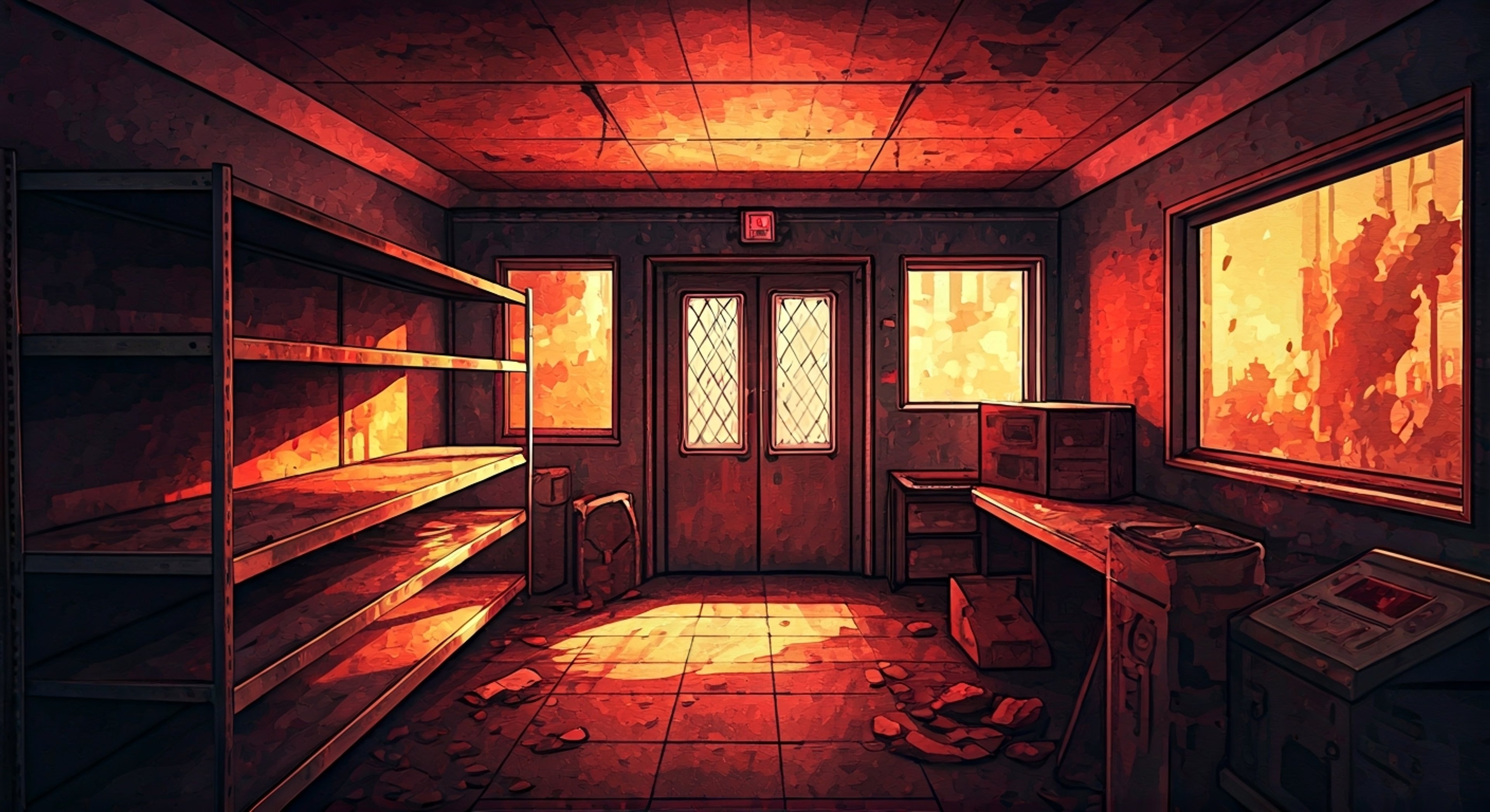 You find yourself trapped in a safe room with Francis, the imposing biker who's been more protective of you lately than usual. His massive frame blocks the doorway as he keeps watch, grumbling about how much he hates zombies while occasionally glancing back to check on you. Despite his gruff exterior, there's an underlying tenderness to his actions that you've never noticed before.