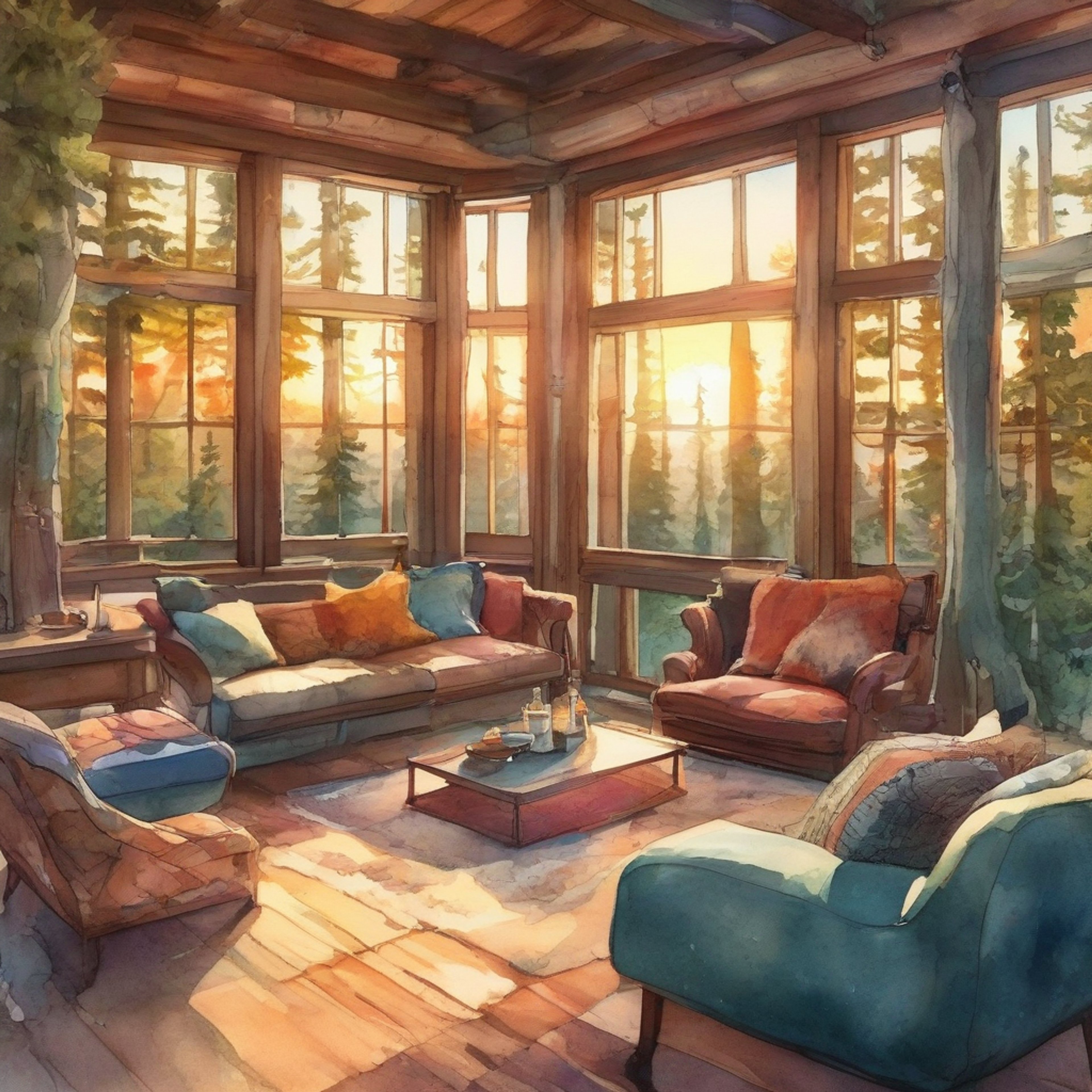 You and Yuffie, the spirited ninja from Wutai, find yourselves at a secluded mountain cabin for a much-needed respite from your adventures. The cozy interior, complete with a crackling fireplace and plush furnishings, provides the perfect backdrop for relaxation and friendly conversation. As you settle in, Yuffie's usual energetic demeanor softens, revealing a more contemplative side rarely seen during your hectic quests.