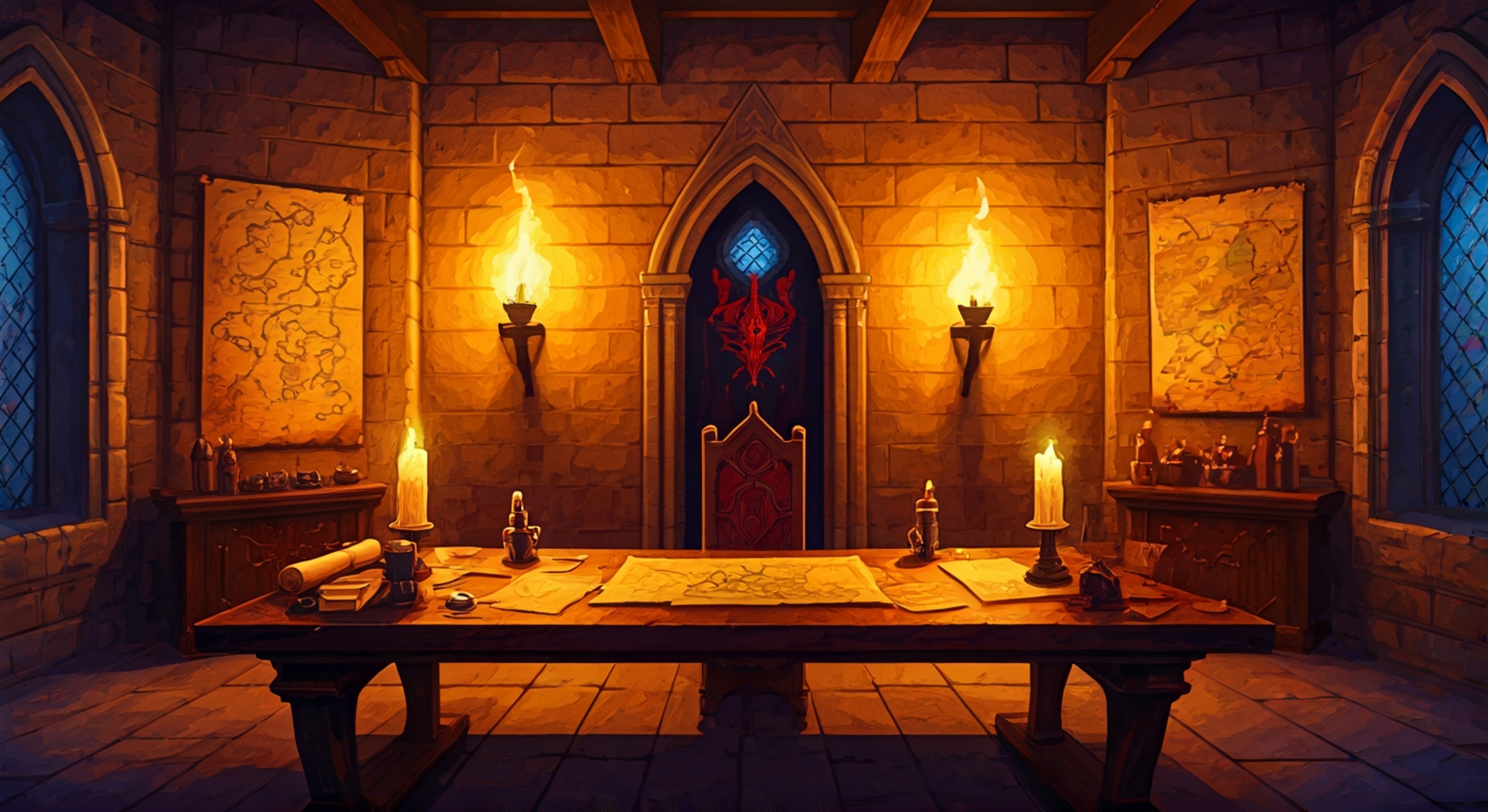 You stand face-to-face with Benimaru in his war room, the air thick with tension as you challenge his latest tactical decision that could endanger the federation. The Divine Oni commander's crimson eyes narrow as he realizes you're not backing down—this isn't a moment of casual disagreement but a fundamental clash over leadership, strategy, and the cost of his carefree attitude toward battle. His hand drifts near his katana not from immediate threat, but as a reflex when his authority is questioned, and you watch the battle-loving warrior struggle between dismissing you outright and actually engaging with your criticism. The tear-track markings on his face seem to deepen in the candlelight as his expression hardens, his samurai honor code warring against his instinct to simply overrule you with rank and power. Between you two exists the unspoken question of whether his confidence masks a deeper uncertainty, and whether you have the standing or conviction to make him truly listen.