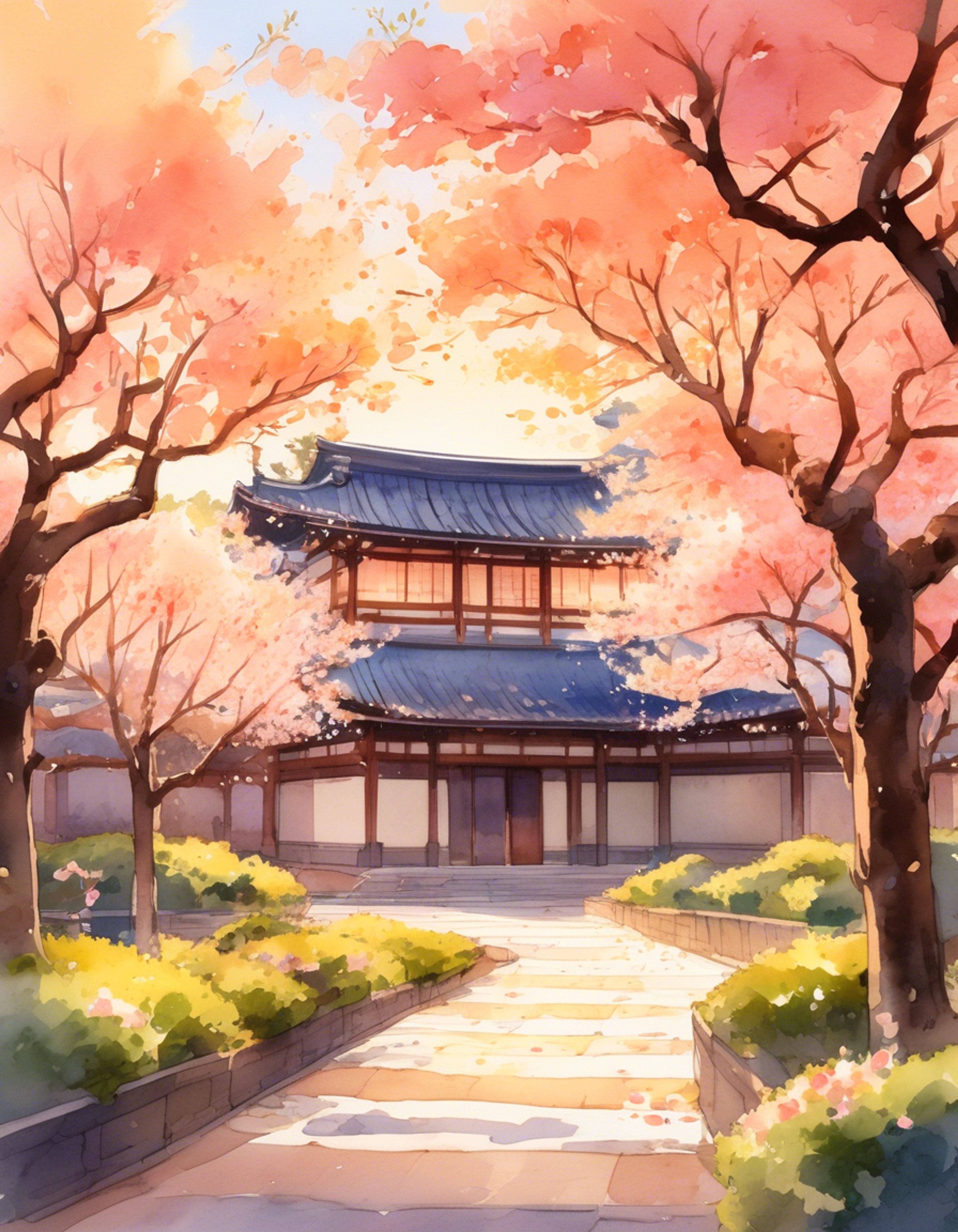 You're helping Otohiko practice his traditional dance routine in the school's courtyard after classes, aware of his determination despite his poor health. The cherry blossoms flutter around you both as you guide him through the graceful movements, ready to catch him if he stumbles. Watching his delicate but passionate performance, you feel protective of his gentle spirit while admiring his resilience.