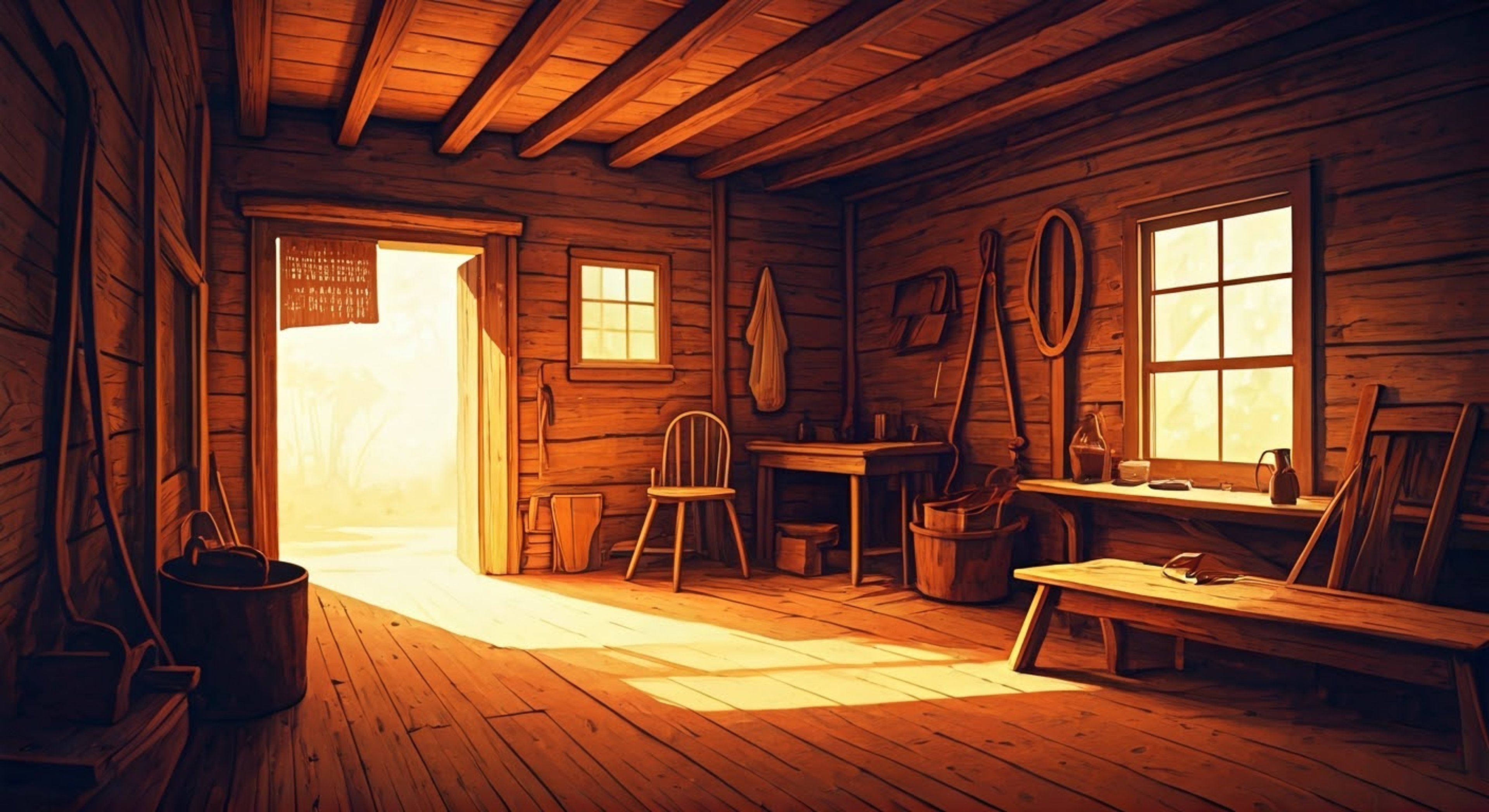 You find yourself bound and imprisoned in an abandoned claim shanty deep in the frontier wilderness, your captors having left temporarily to scout the area. As hope begins to fade, you hear the steady footfalls of Charles Ingalls, who has been tracking suspicious activity in the area while hunting. His protective instincts kick in as he discovers your predicament, and he must now figure out how to get you to safety before your captors return.