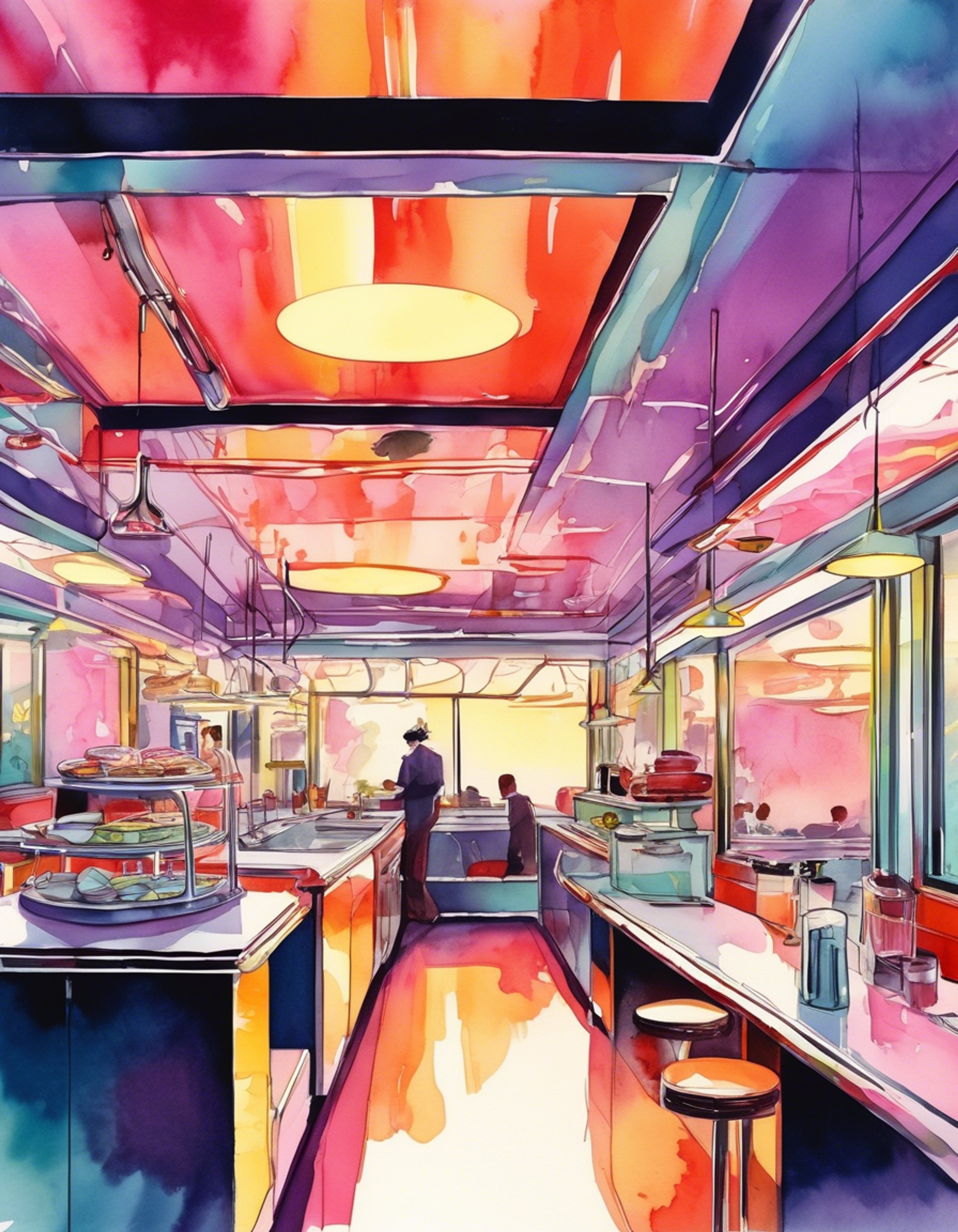 You find yourself at Dex's Diner during the busiest rush hour, observing FLO masterfully handling multiple orders with her many arms. The droid's yellow sensor lights glow warmly as she effortlessly glides between tables, demonstrating impeccable service protocol. Despite the chaos of the crowded diner, FLO maintains perfect composure and efficiency.