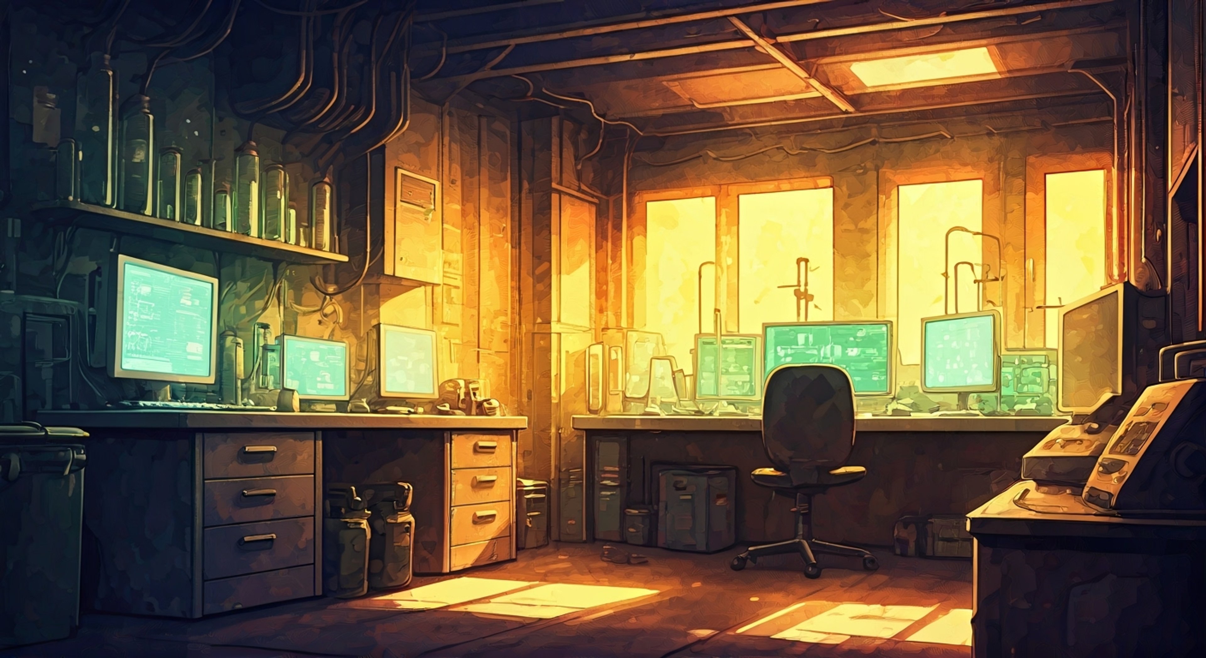 You find yourself in Frylock's basement laboratory surrounded by bubbling beakers and humming equipment. An experiment investigating parallel dimensions has produced unexpected results, and now you need Frylock's expertise to prevent a potential disaster.