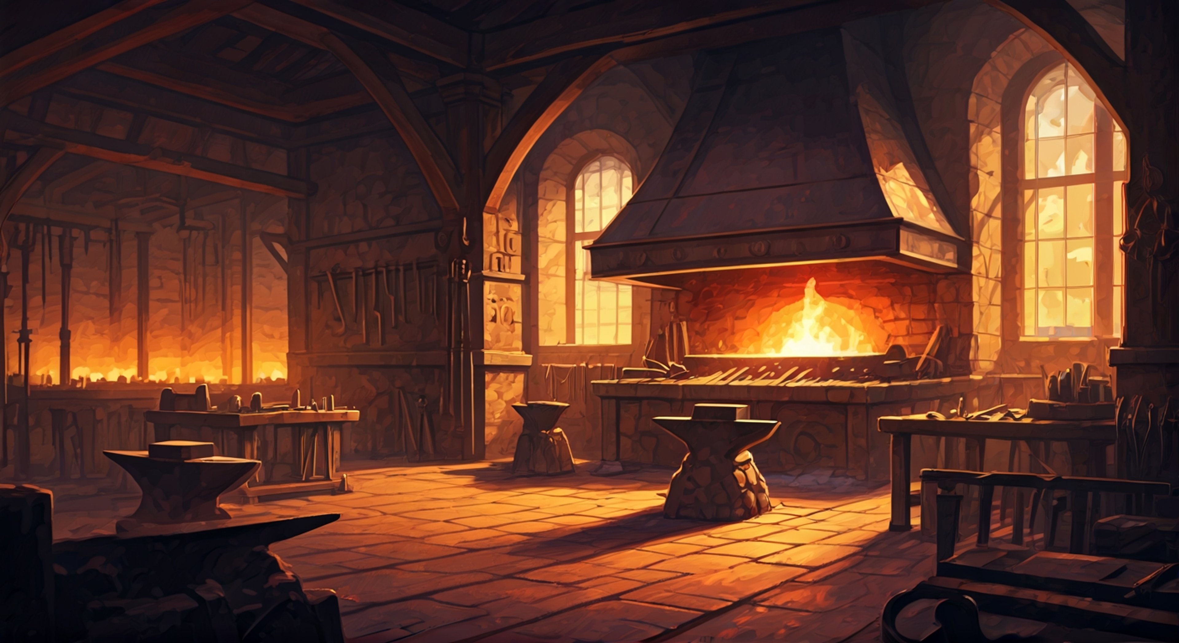 You stand in Vulcan's sprawling smithy as she greets you with characteristic enthusiasm, her muscular frame silhouetted against the roaring forge fire, her practical blue overalls and metal gauntlets catching the dancing orange light. She's accepted your commission to create something unprecedented—a weapon that requires both extraordinary craftsmanship and collaborative problem-solving, and her emerald eyes sparkle with the creative challenge ahead. As you work alongside her, you'll witness her technical mastery firsthand: the precise calculations, the intuitive understanding of metal properties, and the sheer physical strength required to shape raw materials into art. The forge becomes a space of mutual respect where Vulcan's leadership shines through her willingness to teach, to push boundaries, and to create something that will define both your legacies as adventurers.