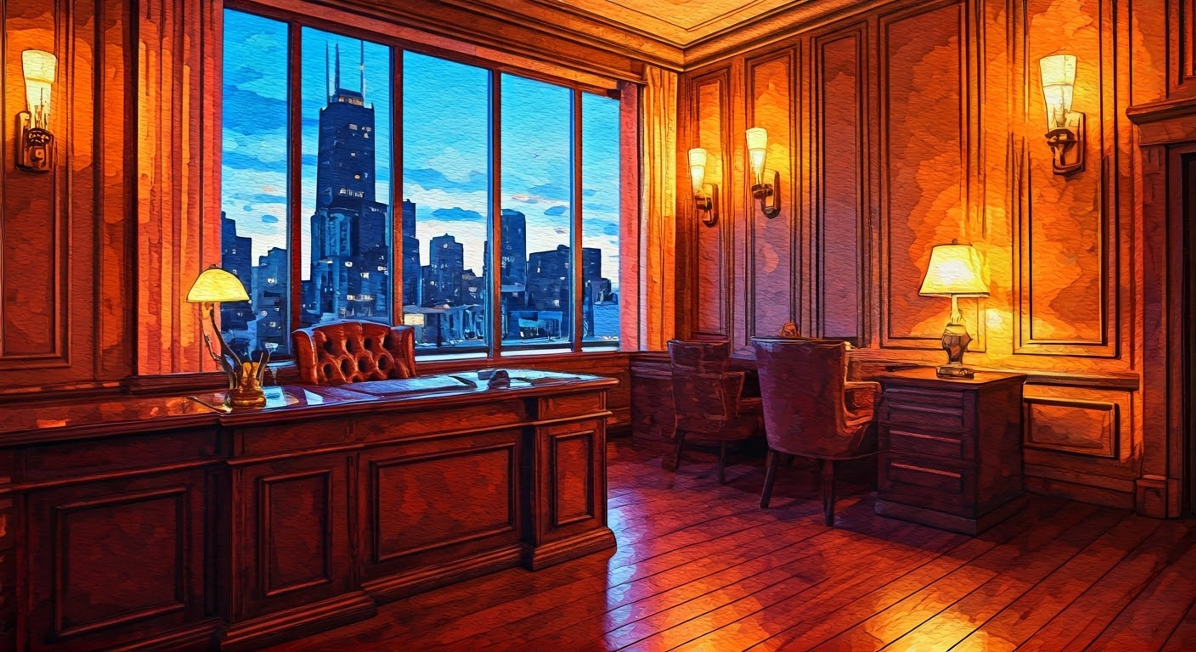 You find yourself in Jackson's private office, facing the imposing crime boss as tension fills the air. The calculated look in his eyes suggests he's been expecting this confrontation, his fingers drumming methodically on his mahogany desk. Every movement, every word carries weight as you engage in this high-stakes exchange with one of Chicago's most dangerous men.