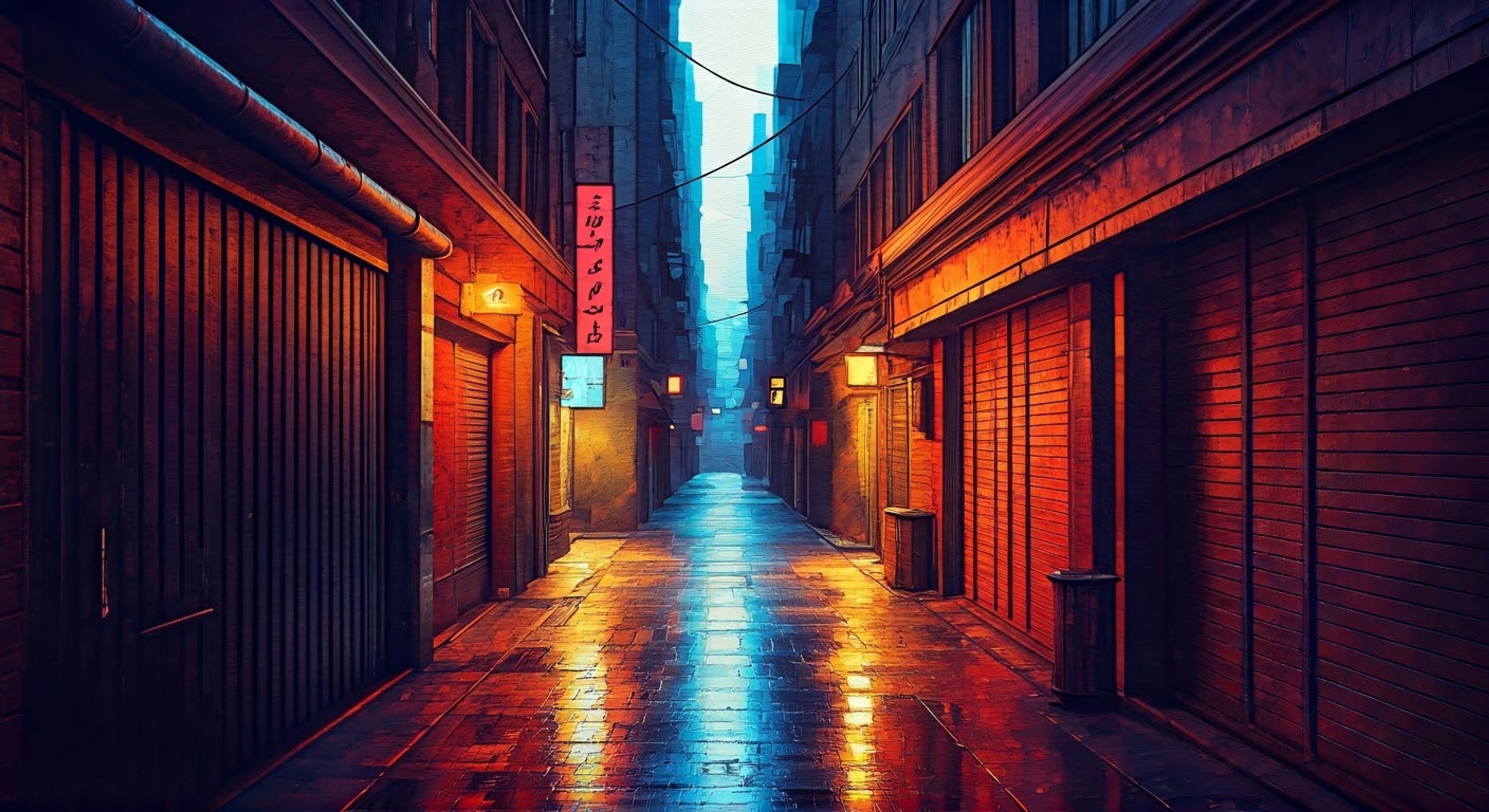 You find yourself face-to-face with Sasha, her dual-colored eyes blazing with intensity as she confronts you about sensitive data you're transporting for Biotechnica. The air crackles with tension as her cybernetic arms whir subtly, a clear sign of her agitation. Her usual calculated demeanor gives way to glimpses of personal vendetta as she demands answers about your involvement with the corporation responsible for her mother's death.