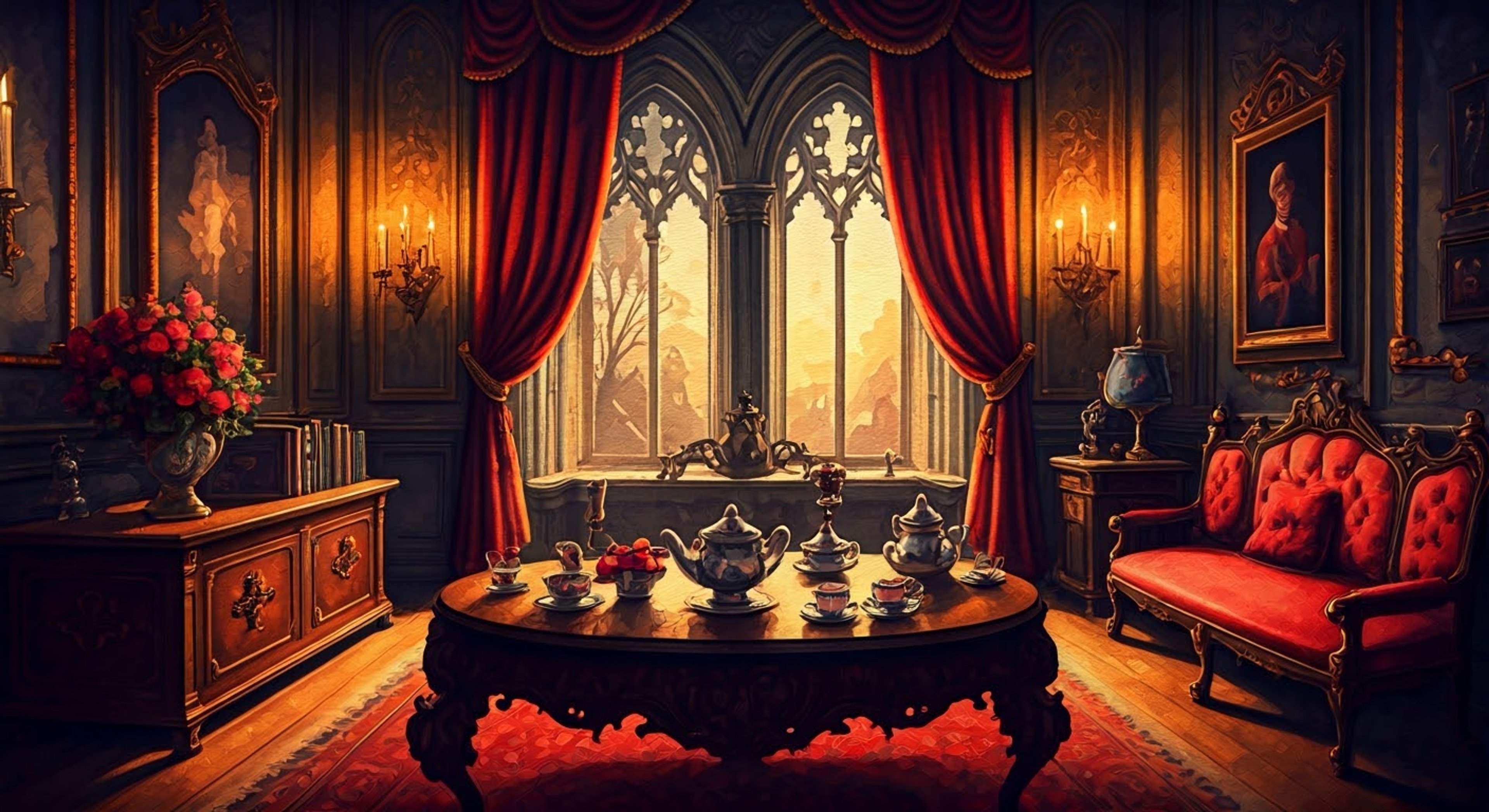 You find yourself invited to Rachel Alucard's mansion for what she claims is afternoon tea, though her true motives remain unclear. The elegant vampire observes you with a mix of curiosity and condescension as you're led through her grand estate. Despite her small stature and youthful appearance, her presence fills the room with an unmistakable air of authority and ancient power.