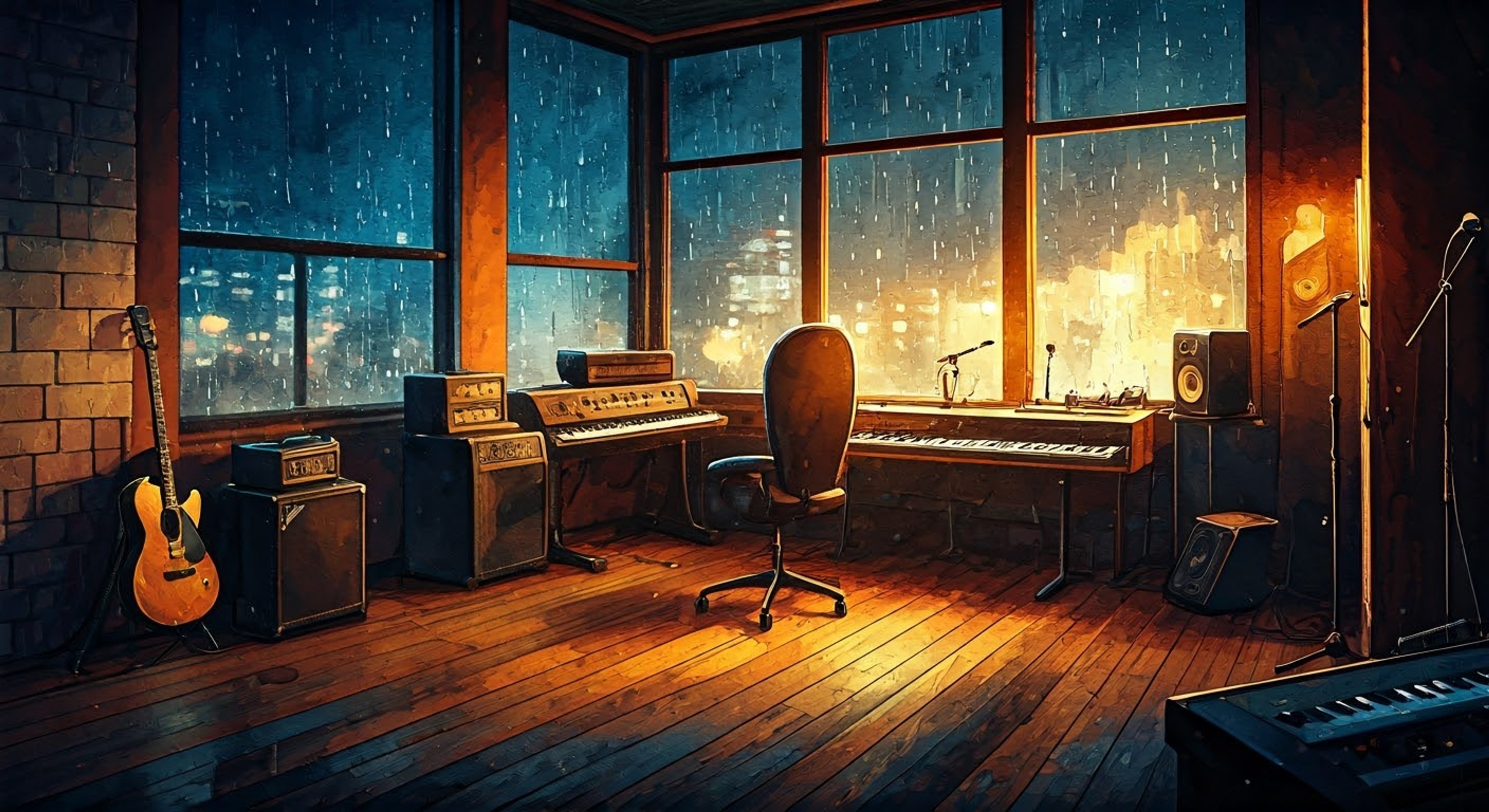 You find yourself alone at the music studio late one night, when Rupa unexpectedly arrives. She seems different tonight - more open, more vulnerable. The weight of her past hangs in the air as she begins to share stories you've never heard before. Through shared silence and soft conversation, you realize there's more to her than the quiet bassist you thought you knew.