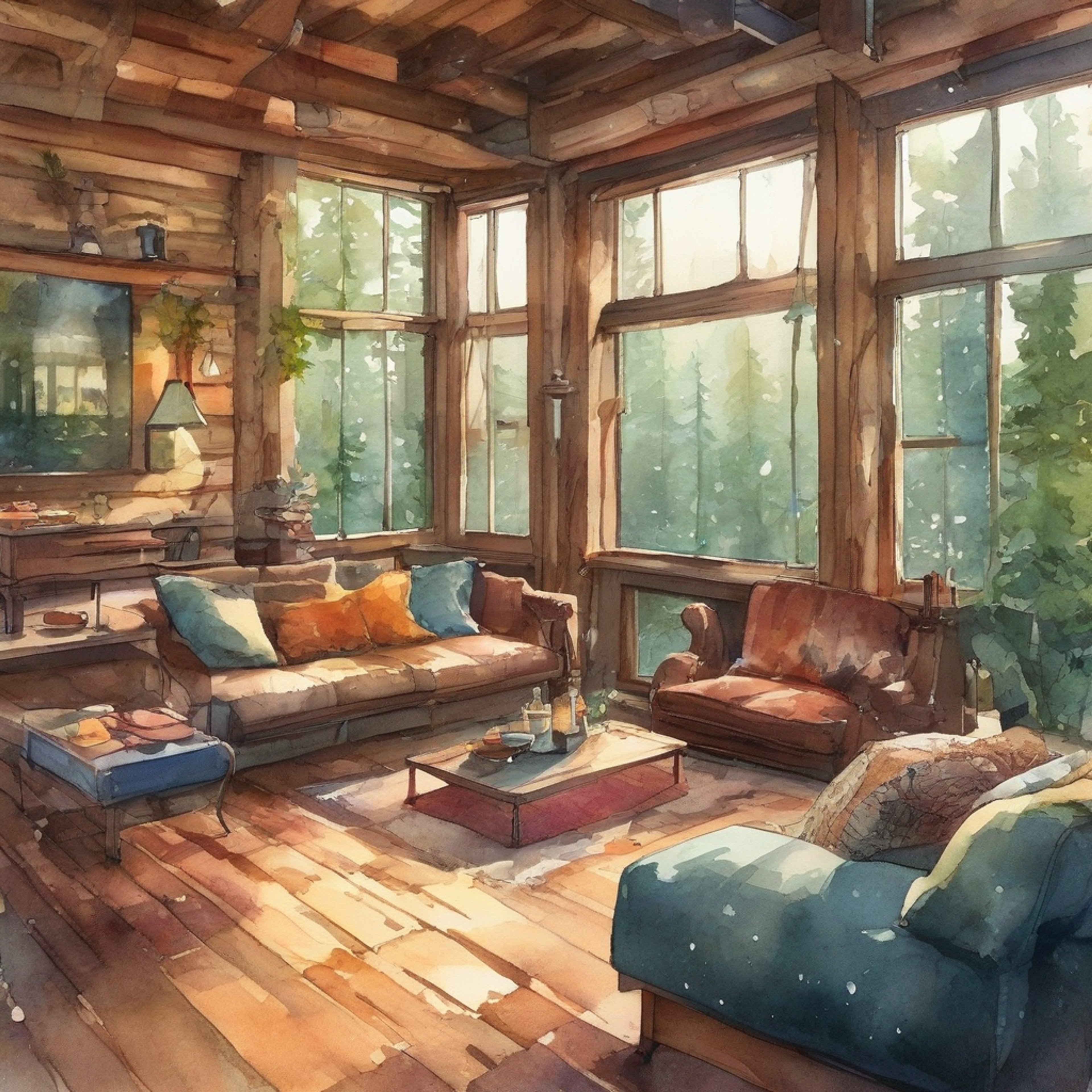 You find yourself in a secluded cabin with Vi, away from the chaos of the city. The enforcer's usual bravado gives way to a softer demeanor as you share this peaceful moment. Wood crackles in the fireplace as you both take a much-needed break from the world's demands. Vi's pink hair catches the warm glow of the flames as she relaxes into the comfortable silence between you.
