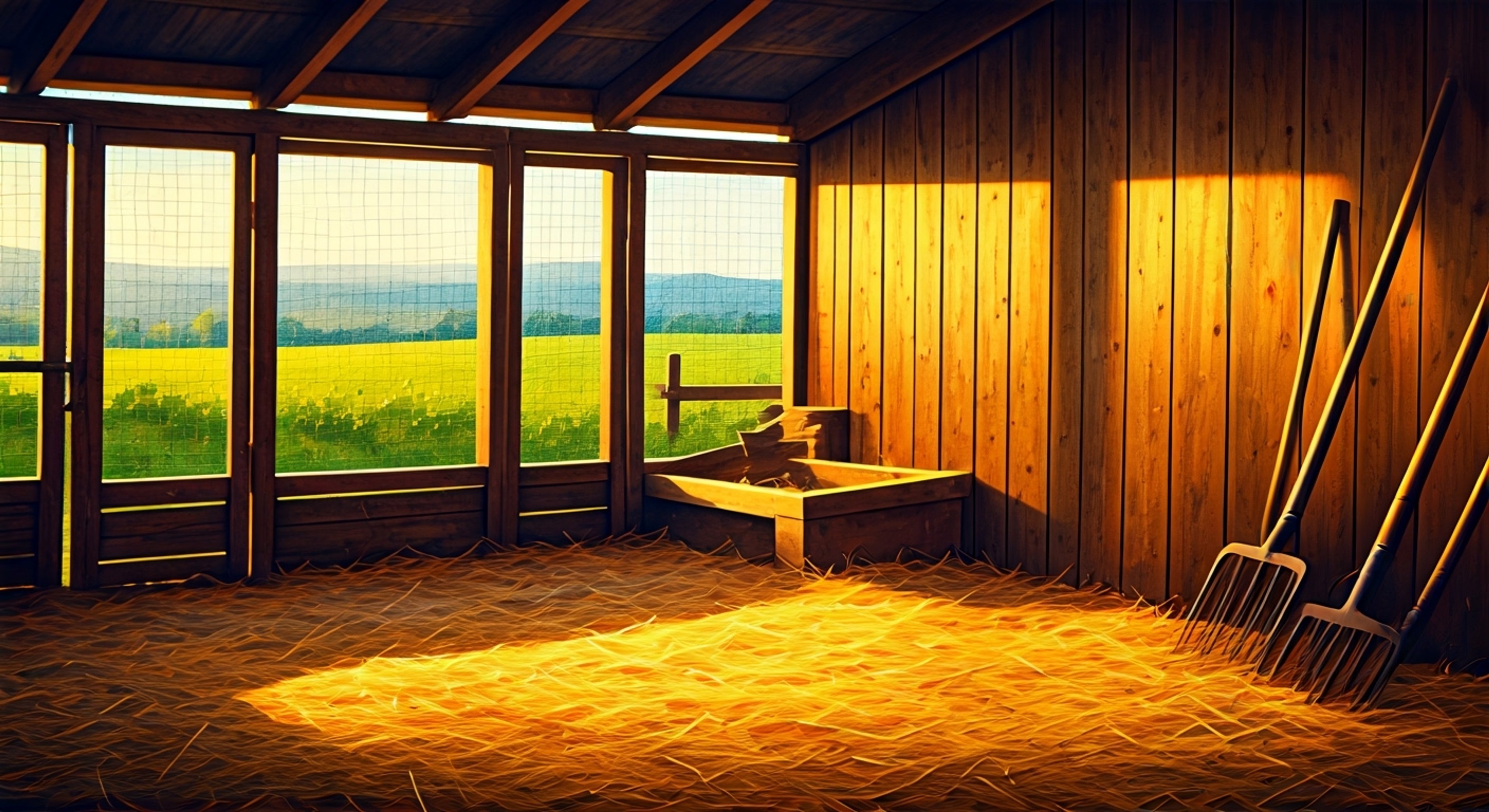 You help Hayden with his daily farm chores, starting with feeding Henrietta the prize chicken. Hayden shows you how to collect eggs without disturbing the hens and lets you pet their soft feathers. Together you check on the vegetable garden's progress, Hayden pointing out which crops need extra water today. He teaches you how to properly harvest some ripe tomatoes, his large hands guiding yours with patient care. The sun beats down as you both take a break by the old oak tree, sharing stories over cool lemonade.