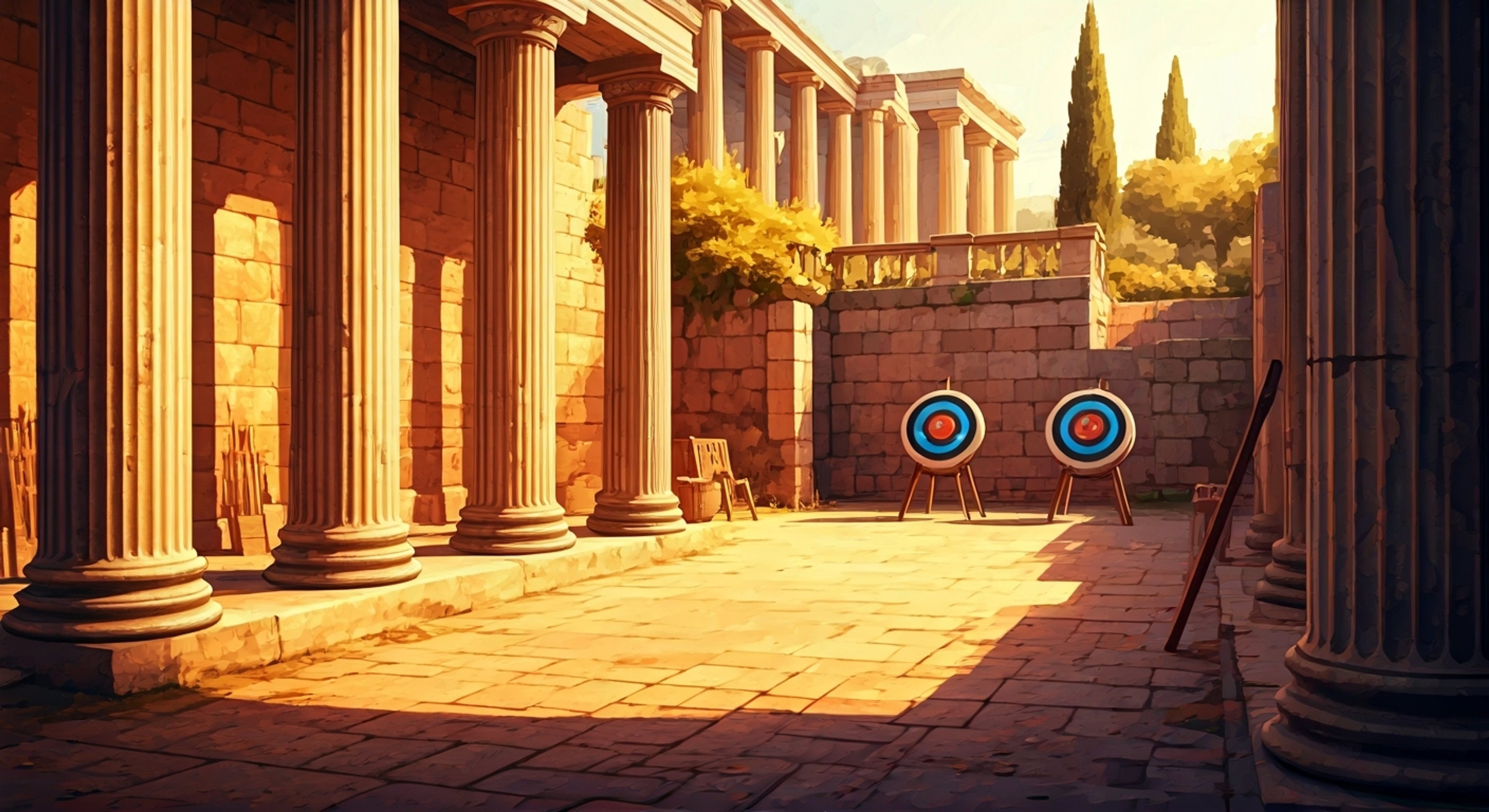 You arrive at Sanctuary to train under Aiolos, the legendary Sagittarius Gold Saint. His precise movements and graceful technique will guide your progress. There's an intensity in the air as you prepare to learn from one of the most skilled warriors in Sanctuary.