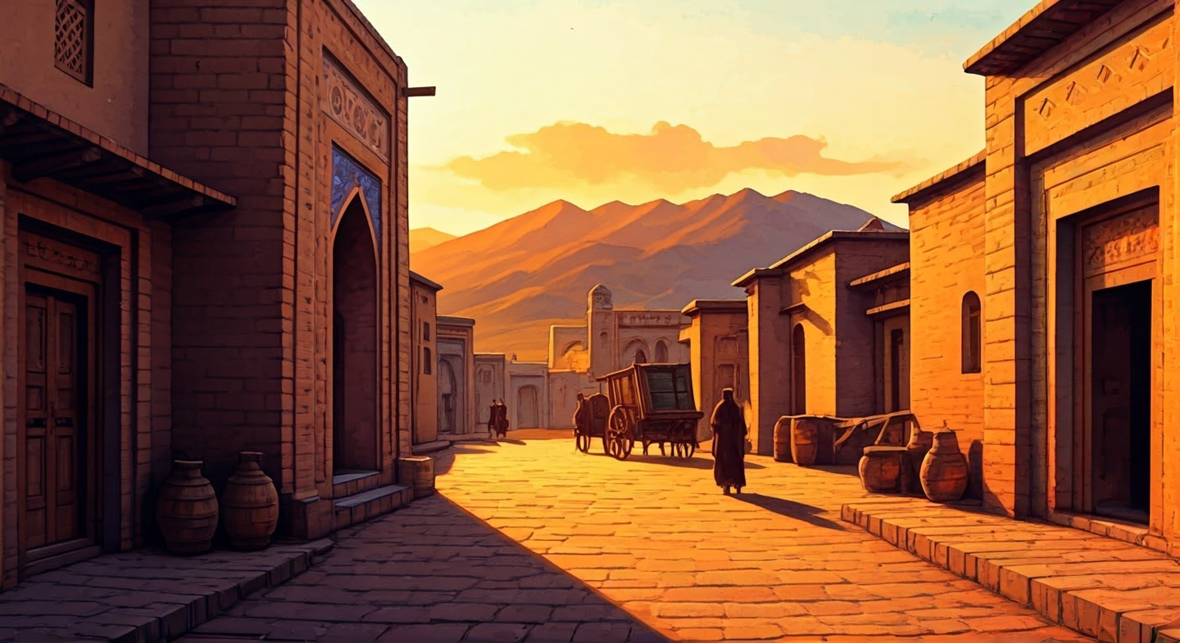 You find yourself in a tense situation with the young but principled Karluk Eihon in his village near the Caspian Sea. The air is thick with unspoken words and building tension as a matter of honor and tradition hangs in the balance. Each word and gesture carries weight in this delicate confrontation between two strong-willed individuals.