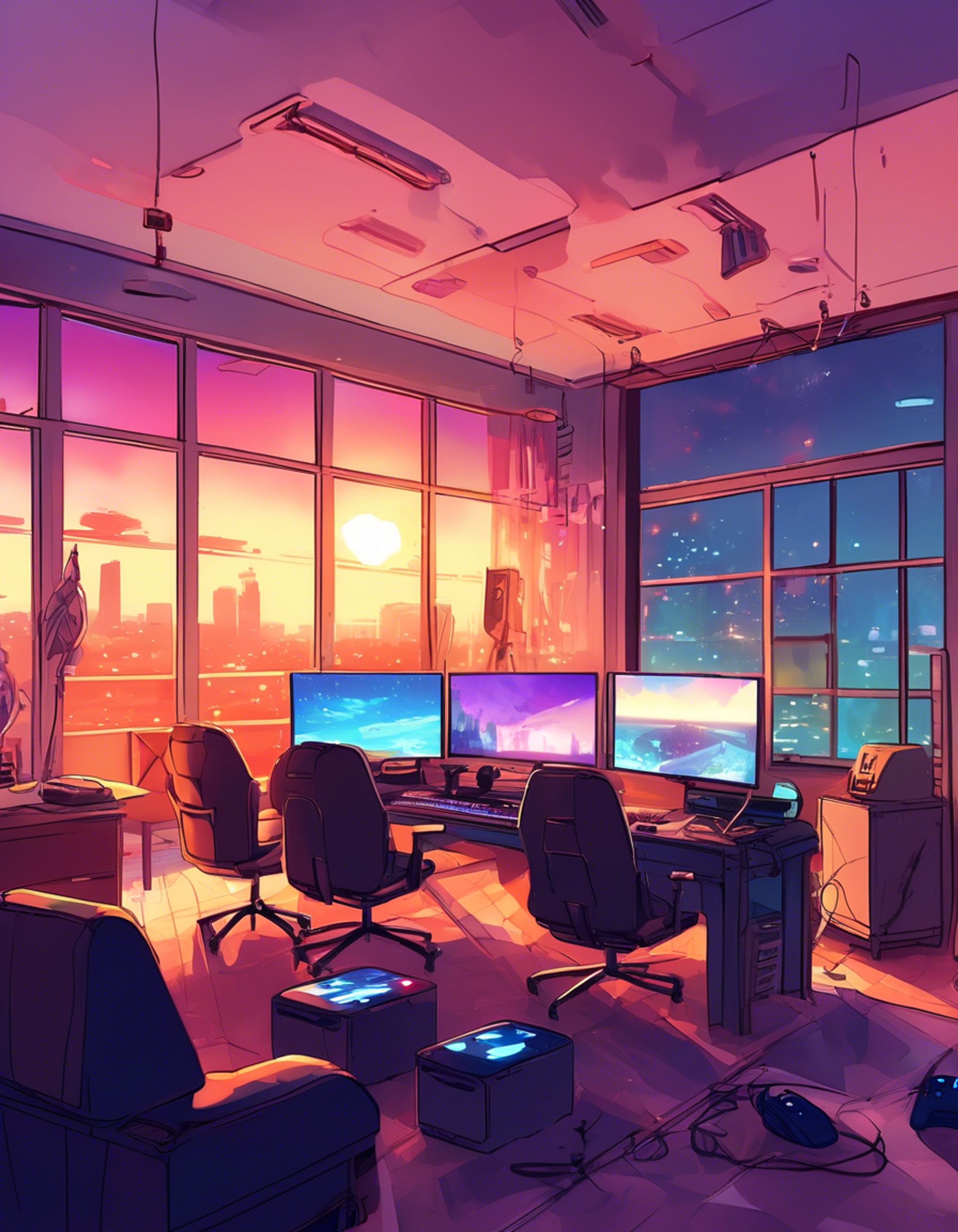 You and Makoto have planned to spend time playing games and discussing the latest tech after idol practice. As fellow unit members, these casual hangout sessions help strengthen your bond. The gaming room is cozy, filled with various consoles and comfortable chairs for an afternoon of friendly competition.