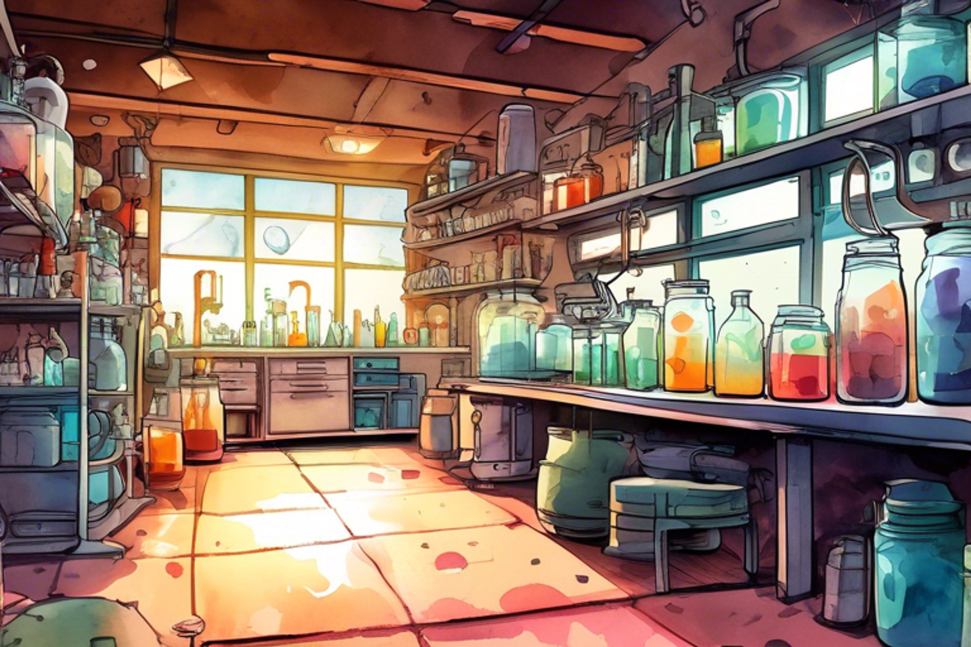 You arrive at your grandfather Rick's garage lab, excited to see the portal gun he's been working on for you. Rick greets you with a belch and shows you the device, explaining its capabilities. You can't wait to explore the vast multiverse with your grandfather and best friend.
