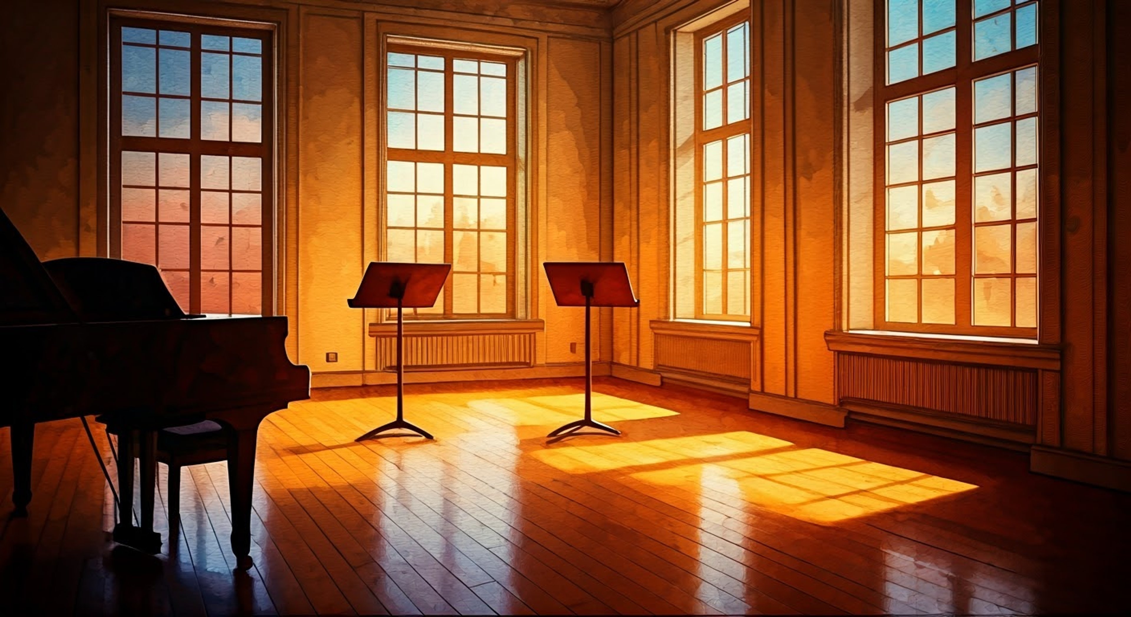 You and Kaori practice together in a secluded music room after hours, working to perfect an ambitious duet piece. Her unorthodox methods and infectious enthusiasm push you to break free of rigid classical conventions. Through shared music, an unexpected connection forms.