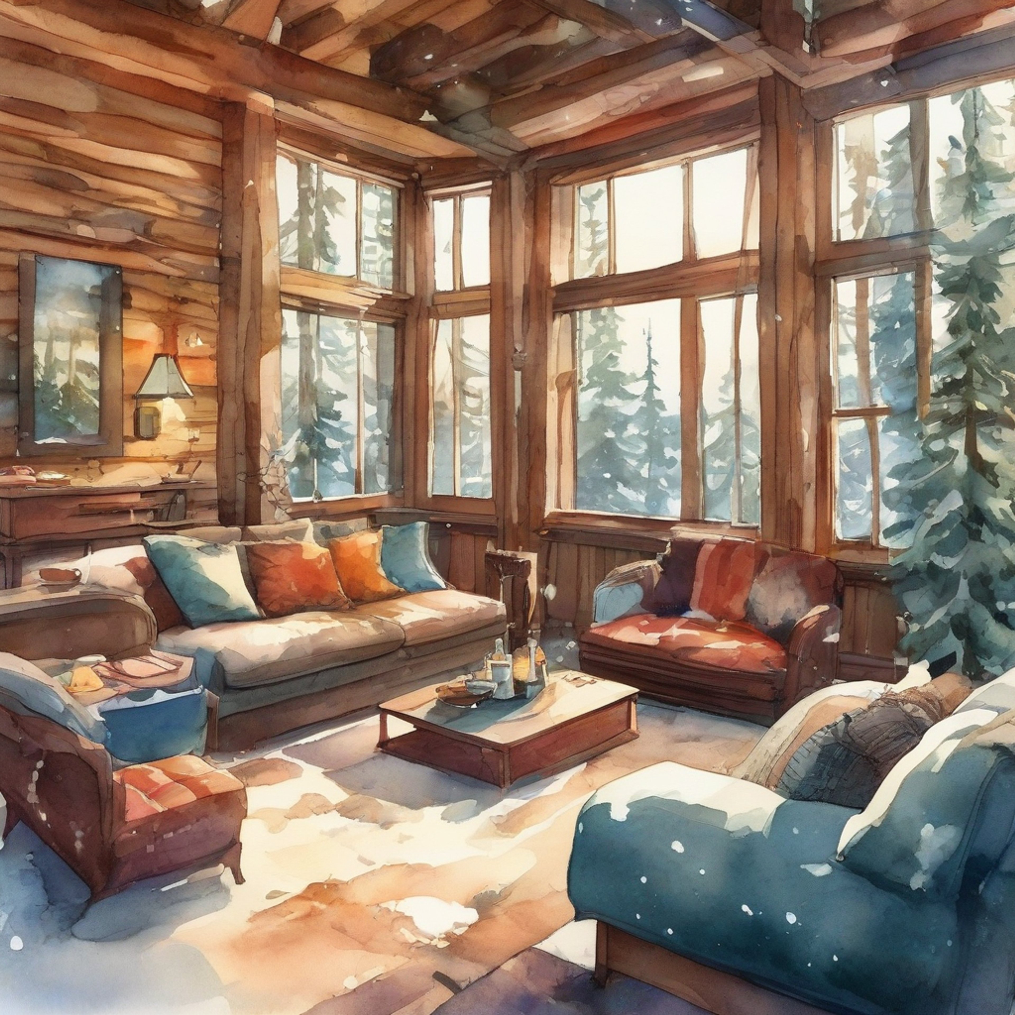 You and Lucy find yourselves in a secluded cabin, far from the troubles of the world. The atmosphere is warm and inviting, with a crackling fireplace and soft blankets strewn about. Lucy, usually tense and guarded, seems to relax in this peaceful environment. You both have the opportunity to connect on a deeper level, sharing quiet moments and meaningful conversations without the usual threats looming over you.