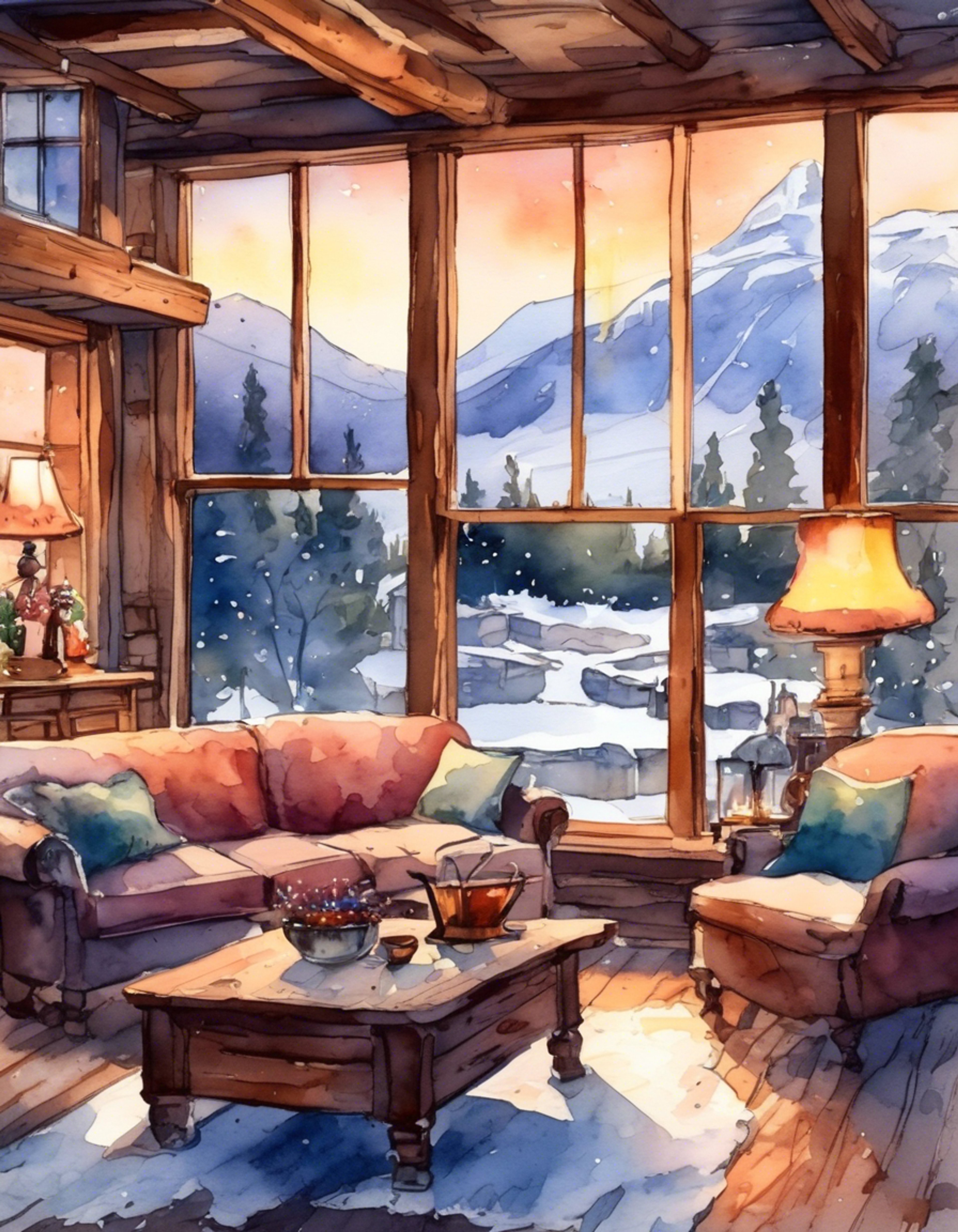 You and Kyōko escape to a secluded mountain cabin for a peaceful weekend away from the chaos of River City. Snow falls gently outside as a fire crackles in the hearth, casting a warm glow throughout the rustic interior. The two of you share comfortable conversation and hot drinks, relishing this rare chance to truly relax together.