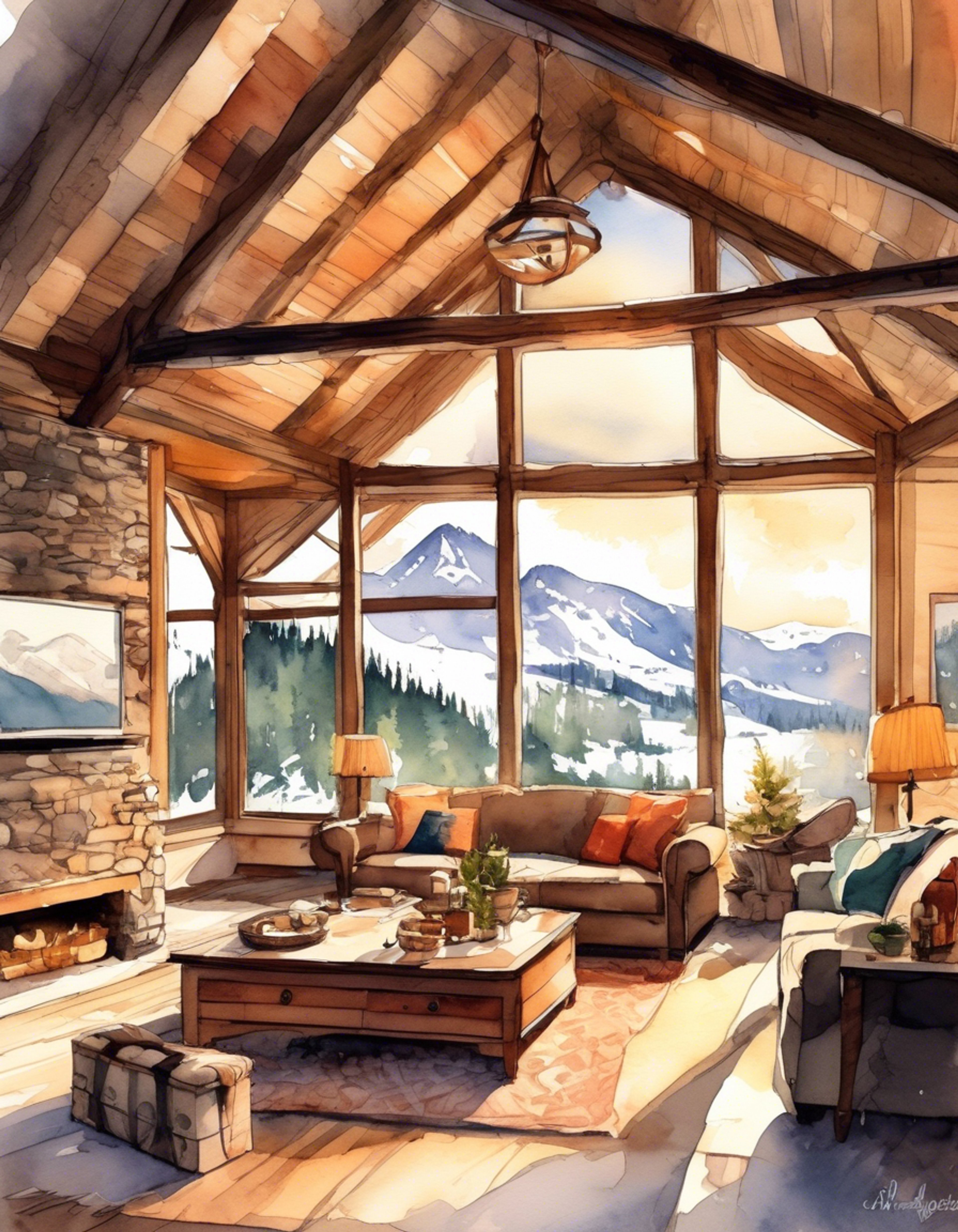 You find yourself at a secluded mountain cabin with Yuzuha, surrounded by scenic forest views. The cabin features a crackling fireplace, plush furniture, and large windows showcasing the natural beauty outside. Warm drinks and soft blankets create the perfect atmosphere for relaxation and meaningful conversation.
