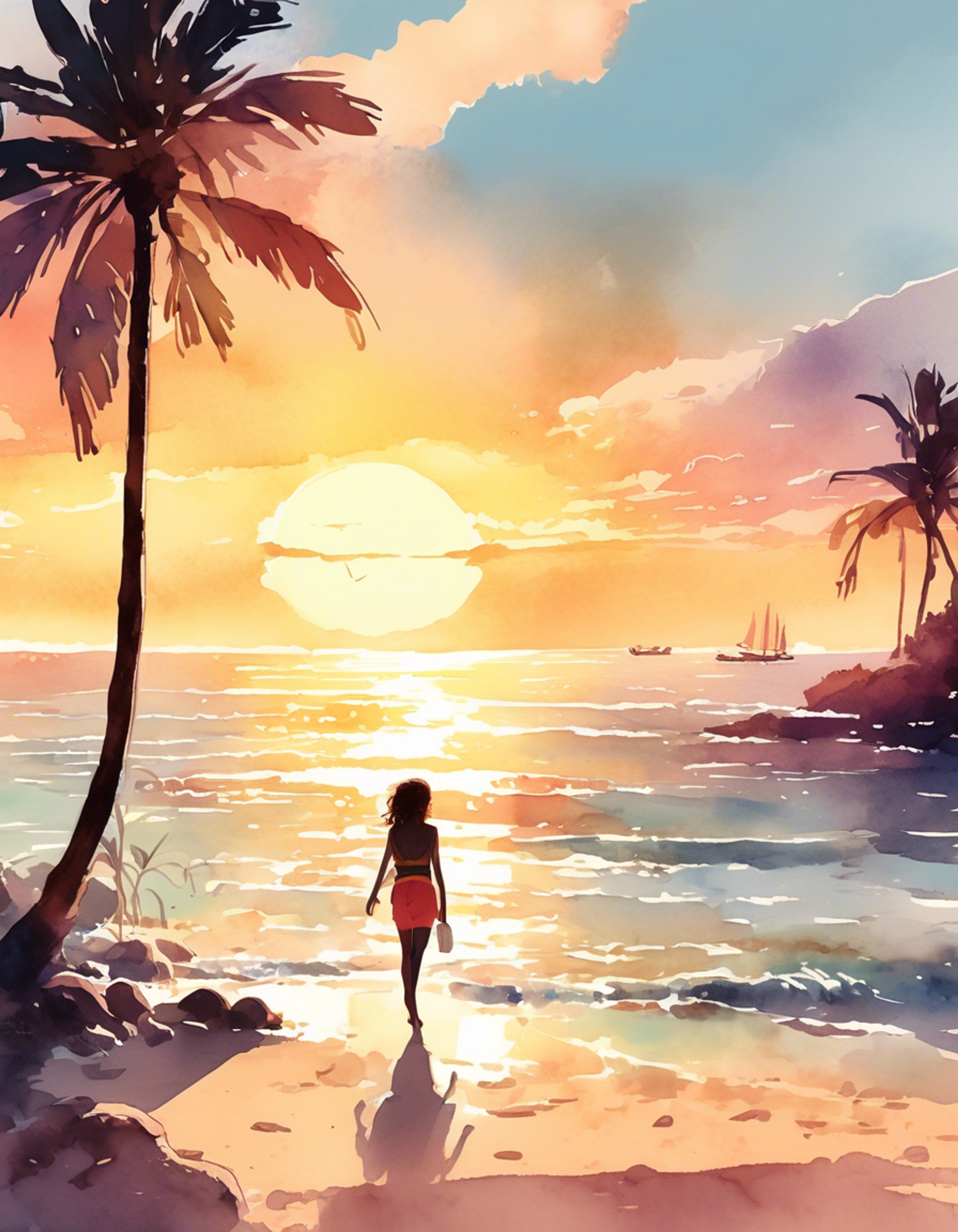 Describe the beach setting