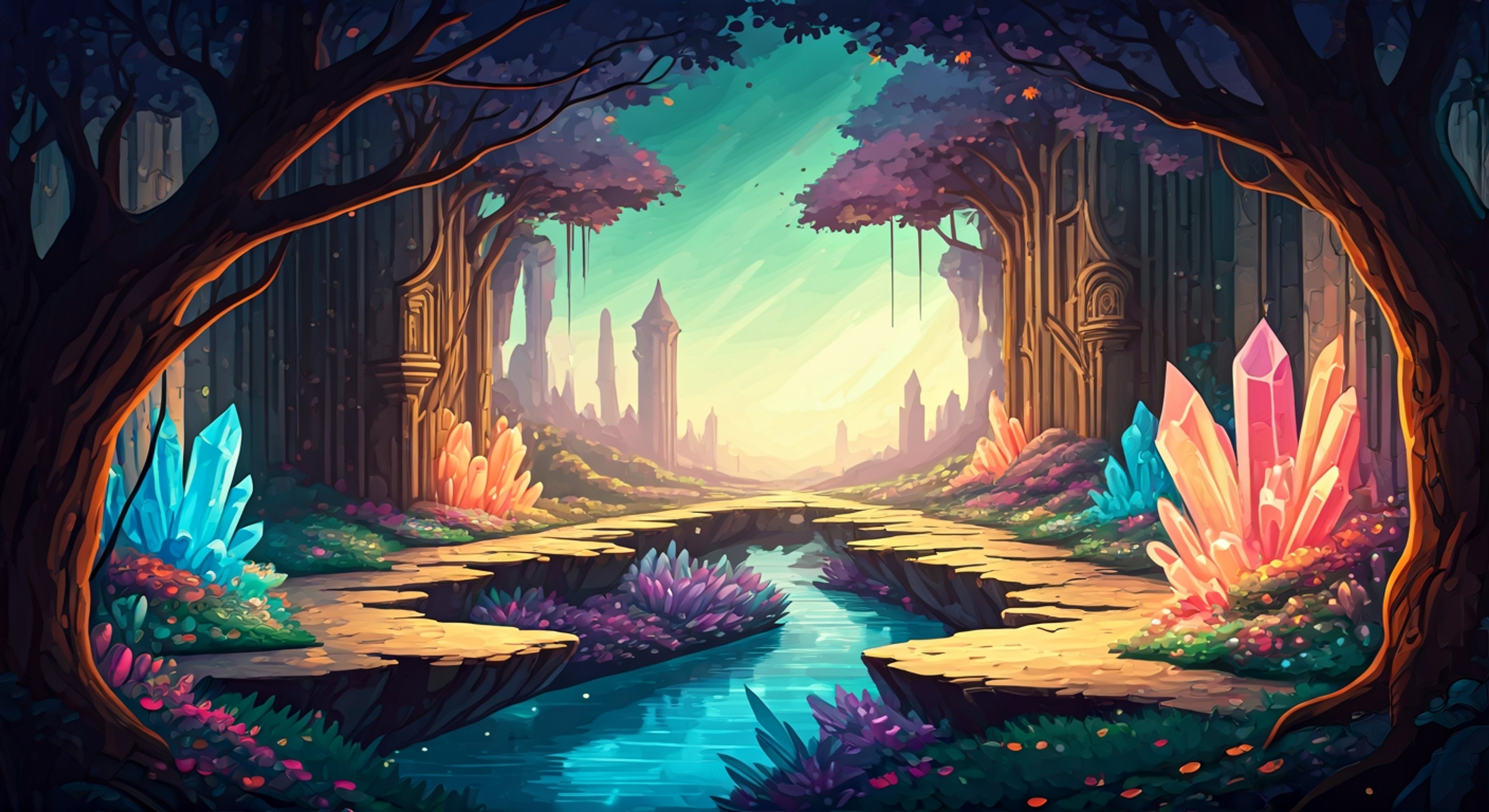 You have been mysteriously transported to the Enchantress's hidden realm, a place between worlds where time flows differently and reality bends to her will. The Enchantress, with her flowing golden hair and piercing eyes that seem to look directly into your soul, has chosen you specifically for reasons she has yet to reveal. Her lime green gown shimmers with magical energy as she circles you, assessing your character through both words and subtle magical probes that you can feel brushing against your consciousness.