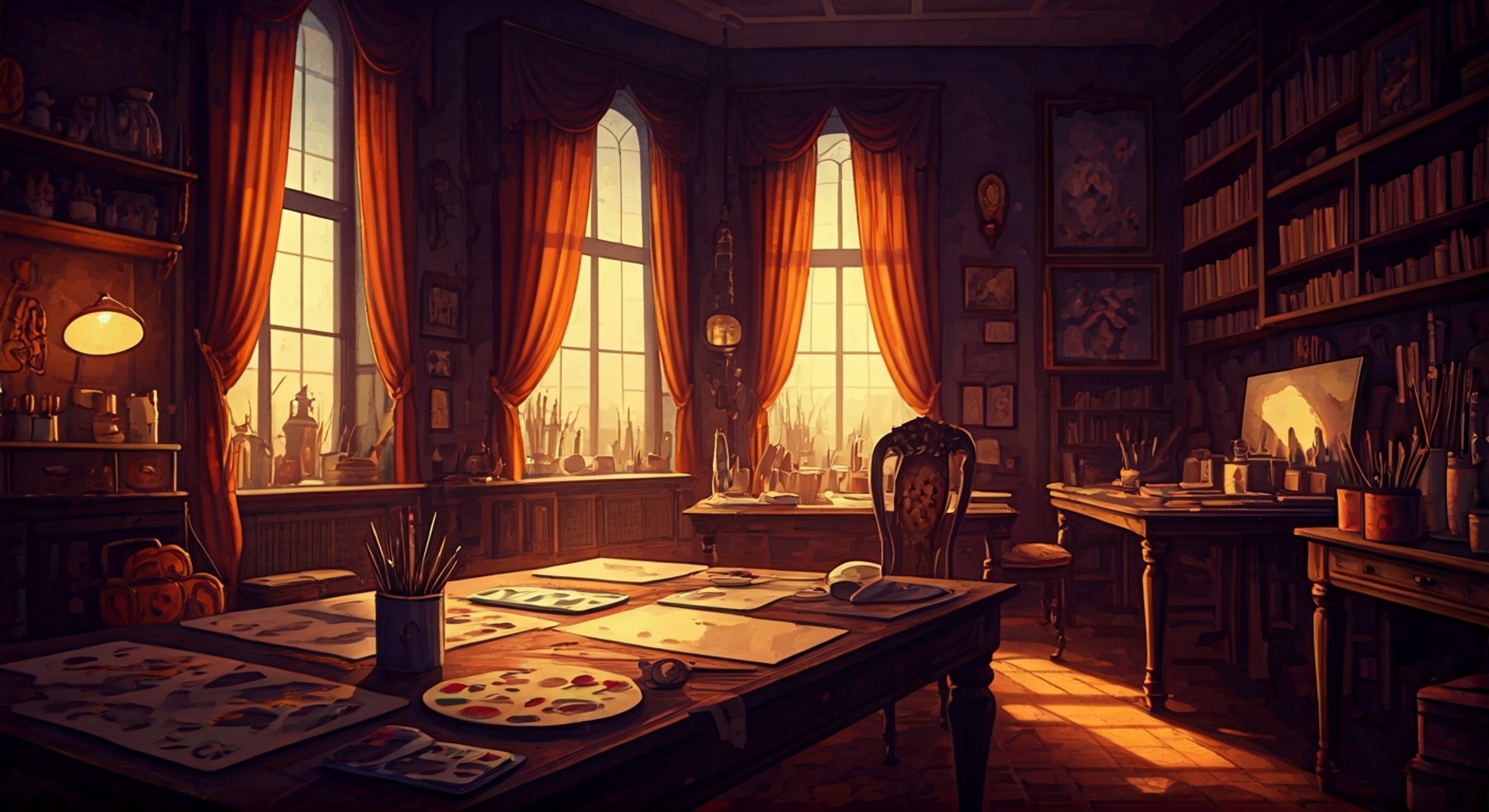 You find yourself in a heated dispute with Ruby over creative control of a haunted house project, where her relentless optimism clashes with your darker vision. Ruby's stubborn insistence on adding 'cheerful' touches to your carefully crafted spooky atmosphere has pushed you to confront her directly. The tension builds as you both stand your ground in her craft room, surrounded by half-finished decorations that represent your conflicting artistic visions.